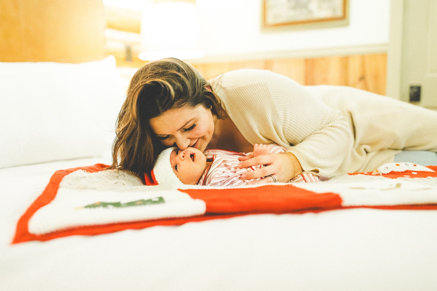 Lifestyle Newborn Photographs with Santa, Branson Family Photographer 