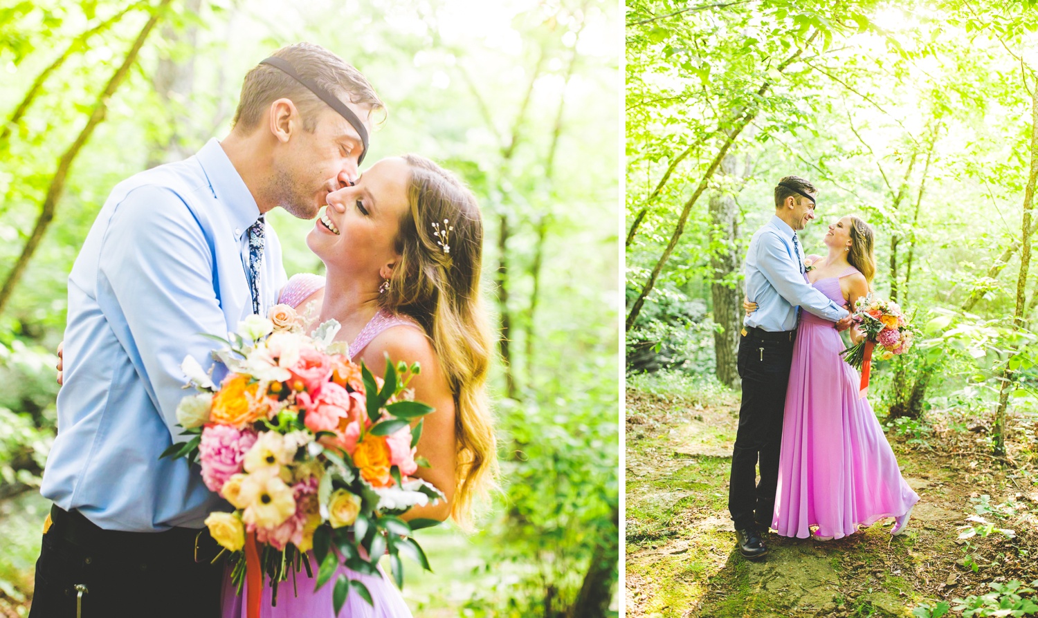 Romantic Spring Elopement at Devil's Den in Arkansas