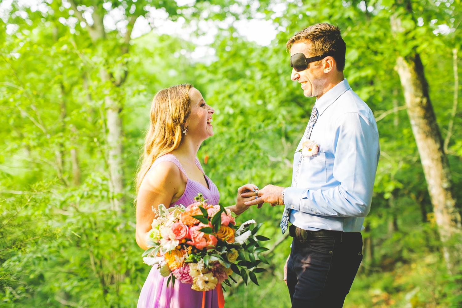 Colorful Forest Elopement in Arkansas