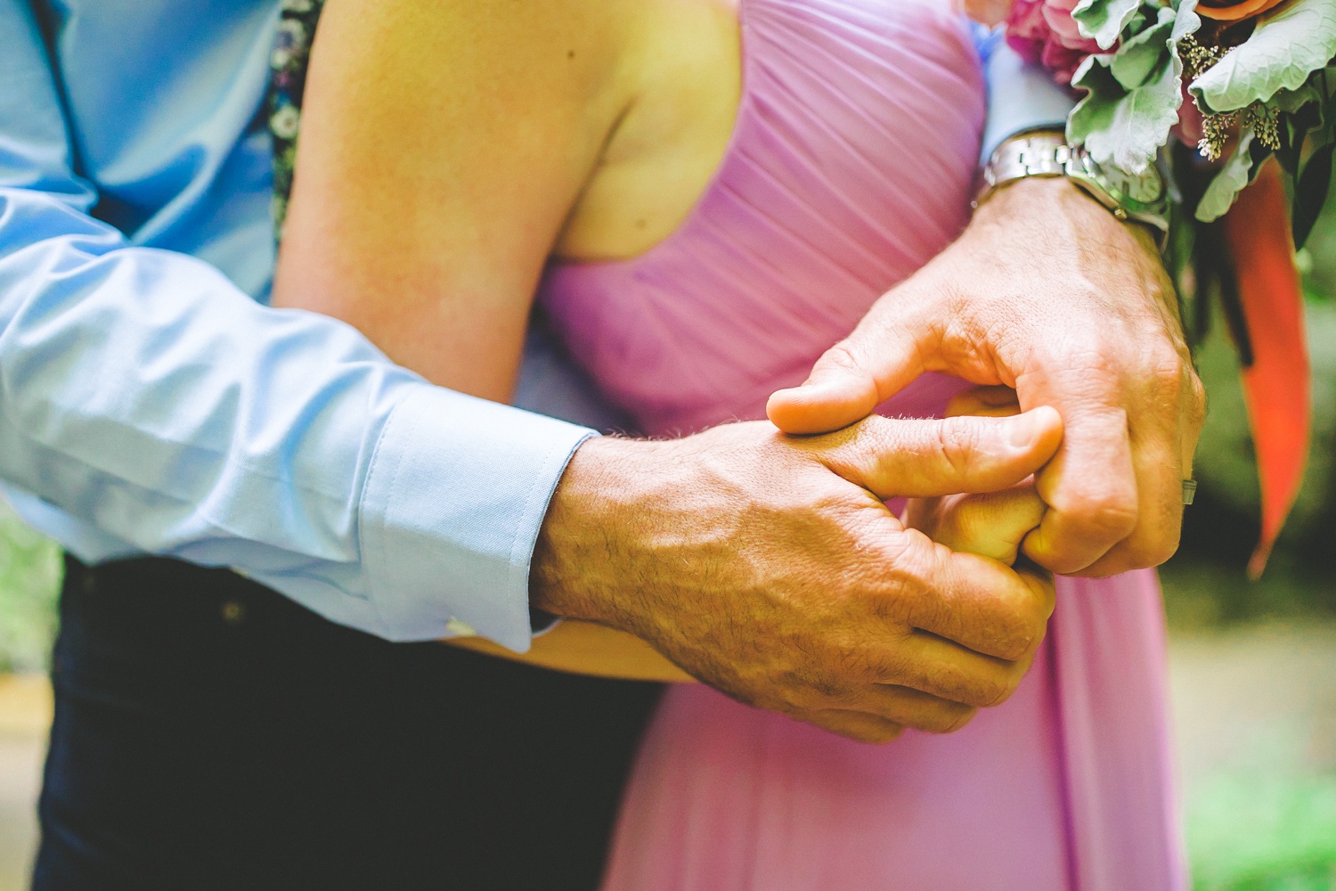 Nature Wedding with Bride in Purple Dress