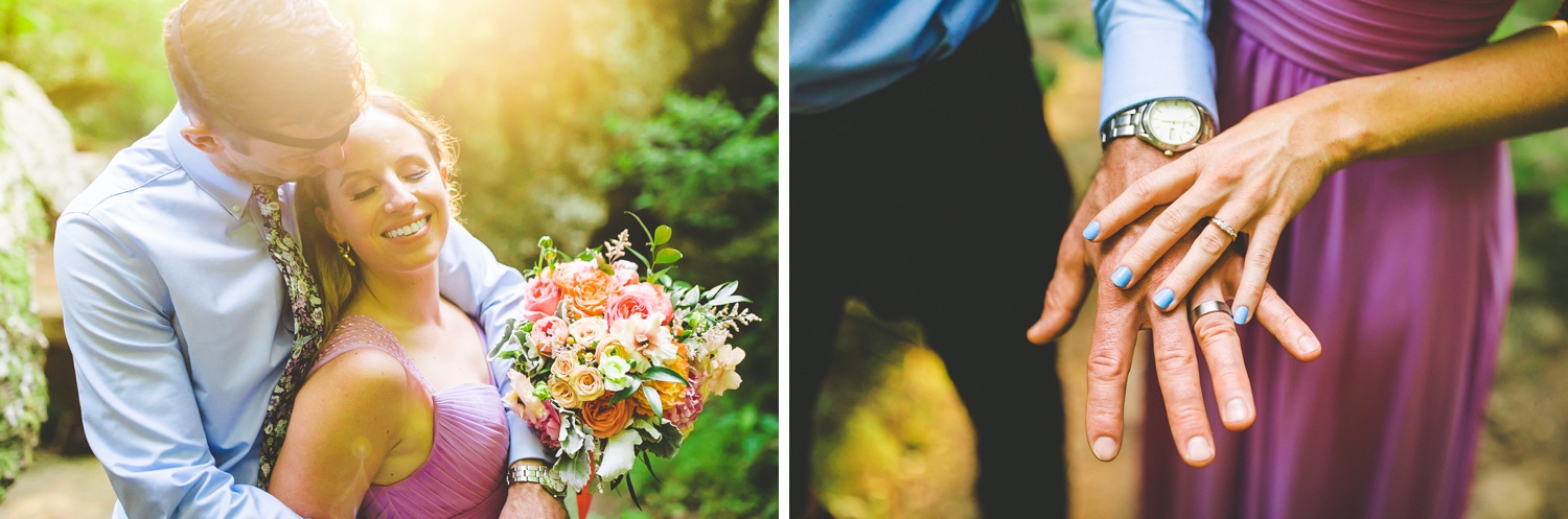 Nature Wedding with Bride in Purple Dress