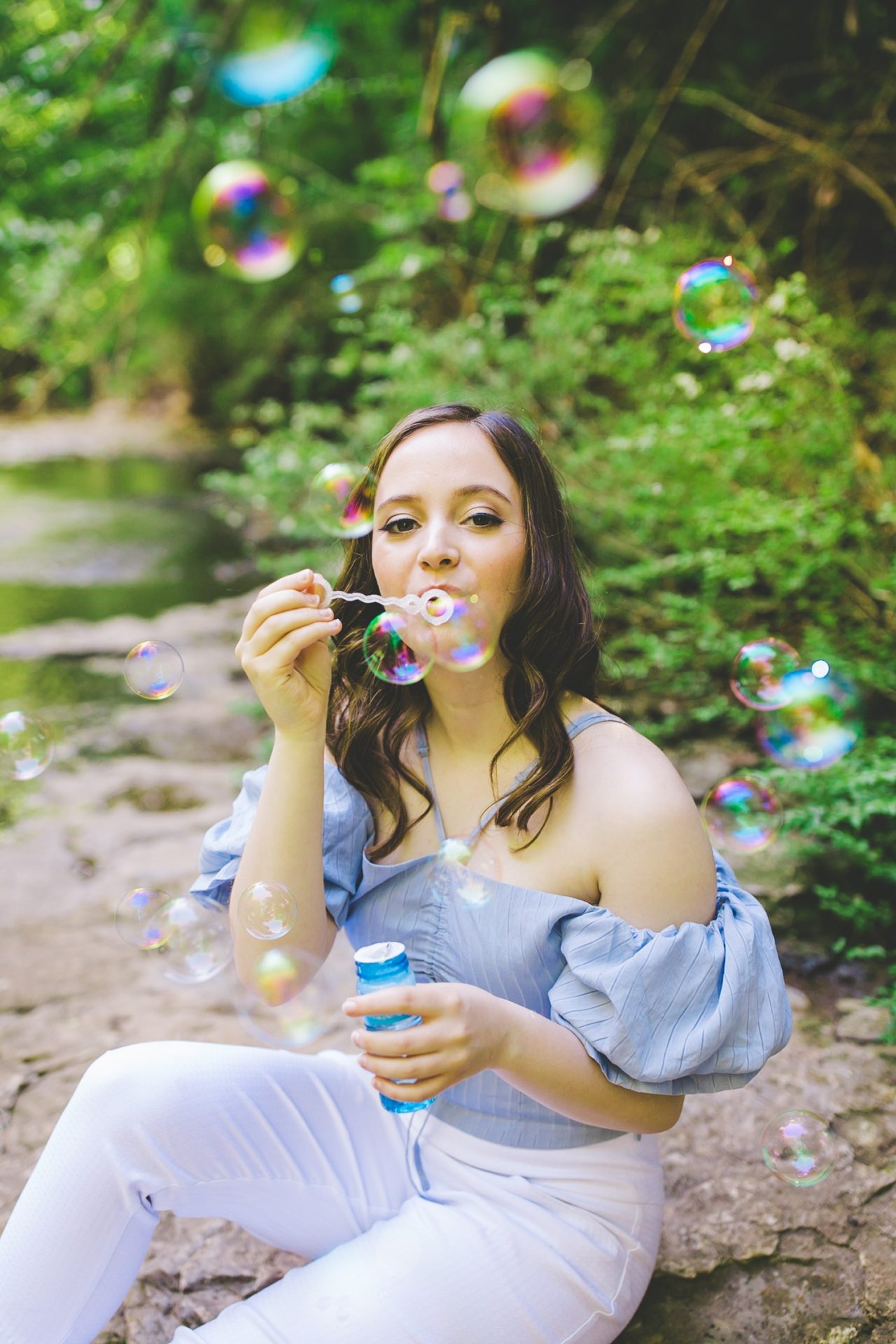 senior photographs in fayetteville arkansas taken at creek