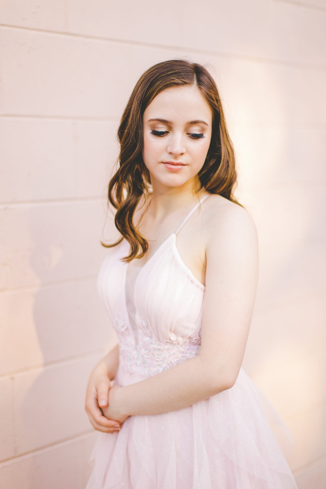 senior photographs in prom dress