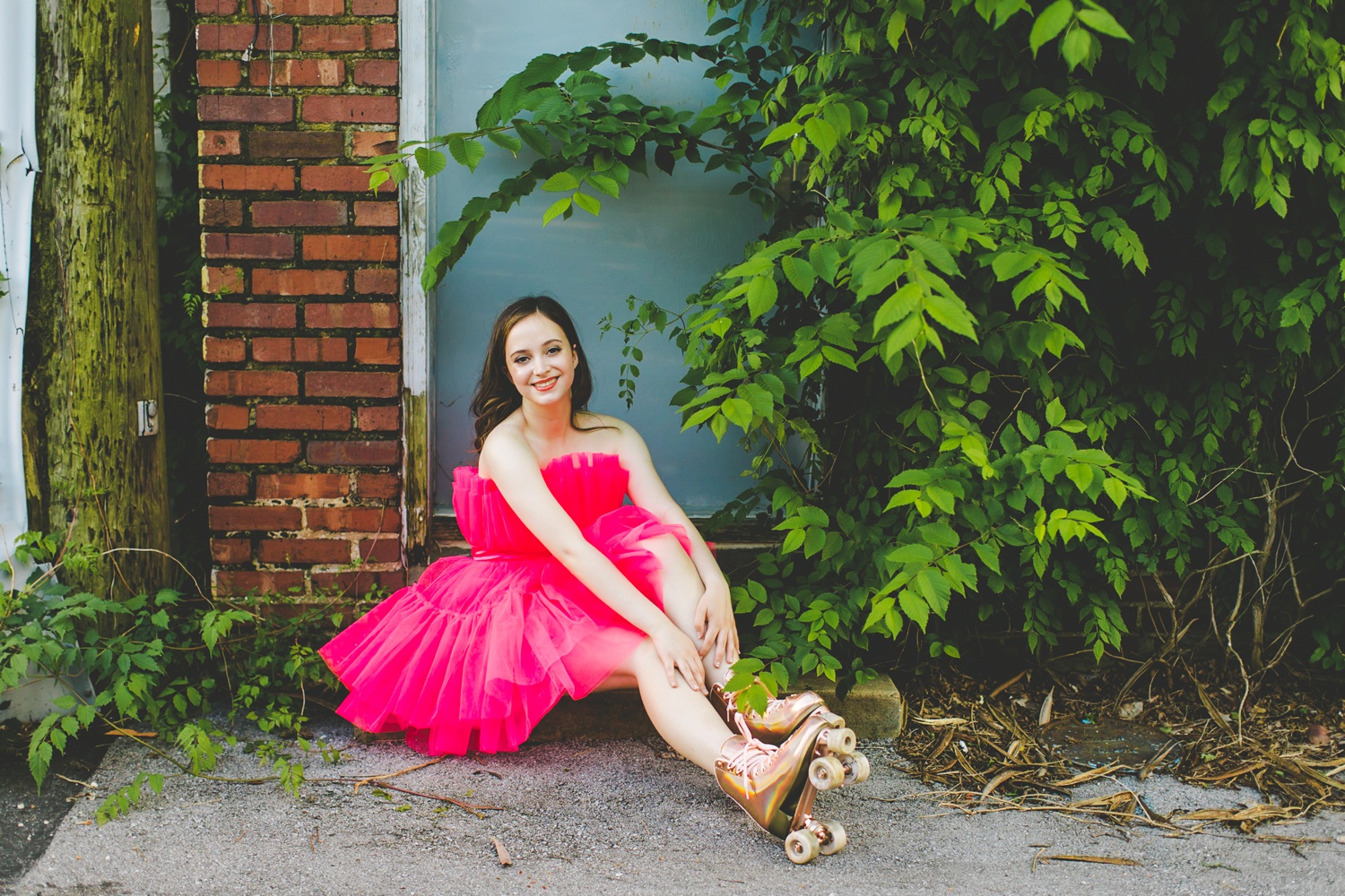 colorful maximalist style senior photography in fayetteville Arkansas