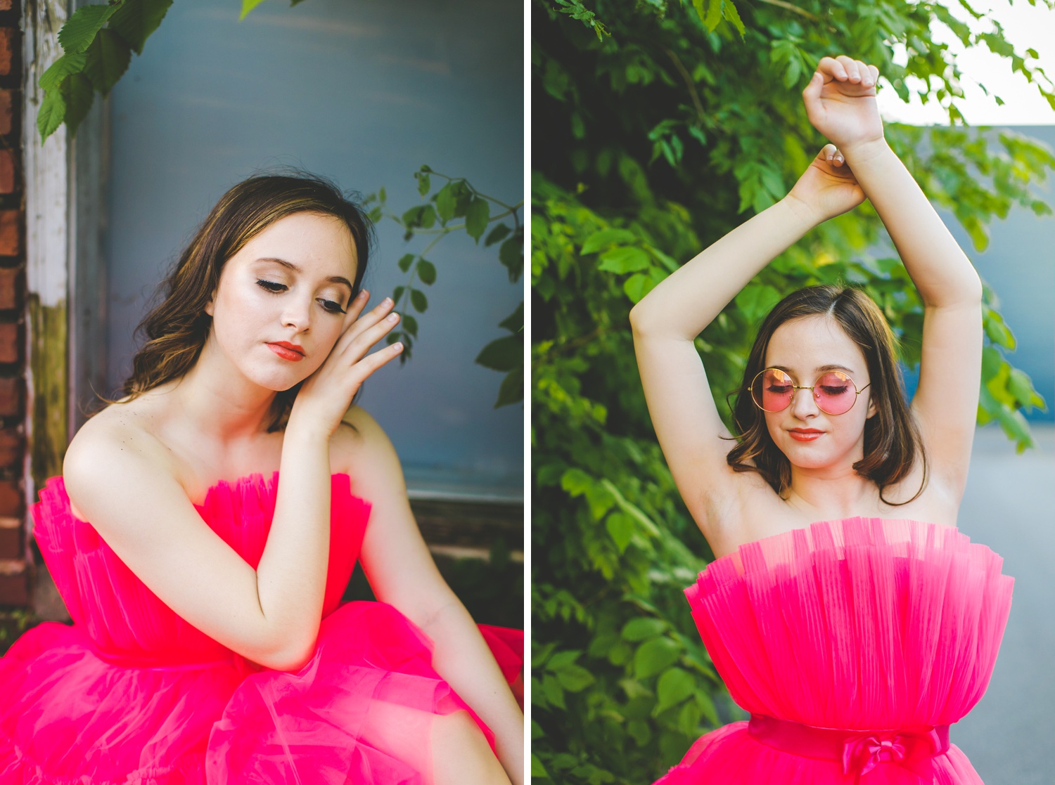 colorful maximalist style senior photography in fayetteville Arkansas