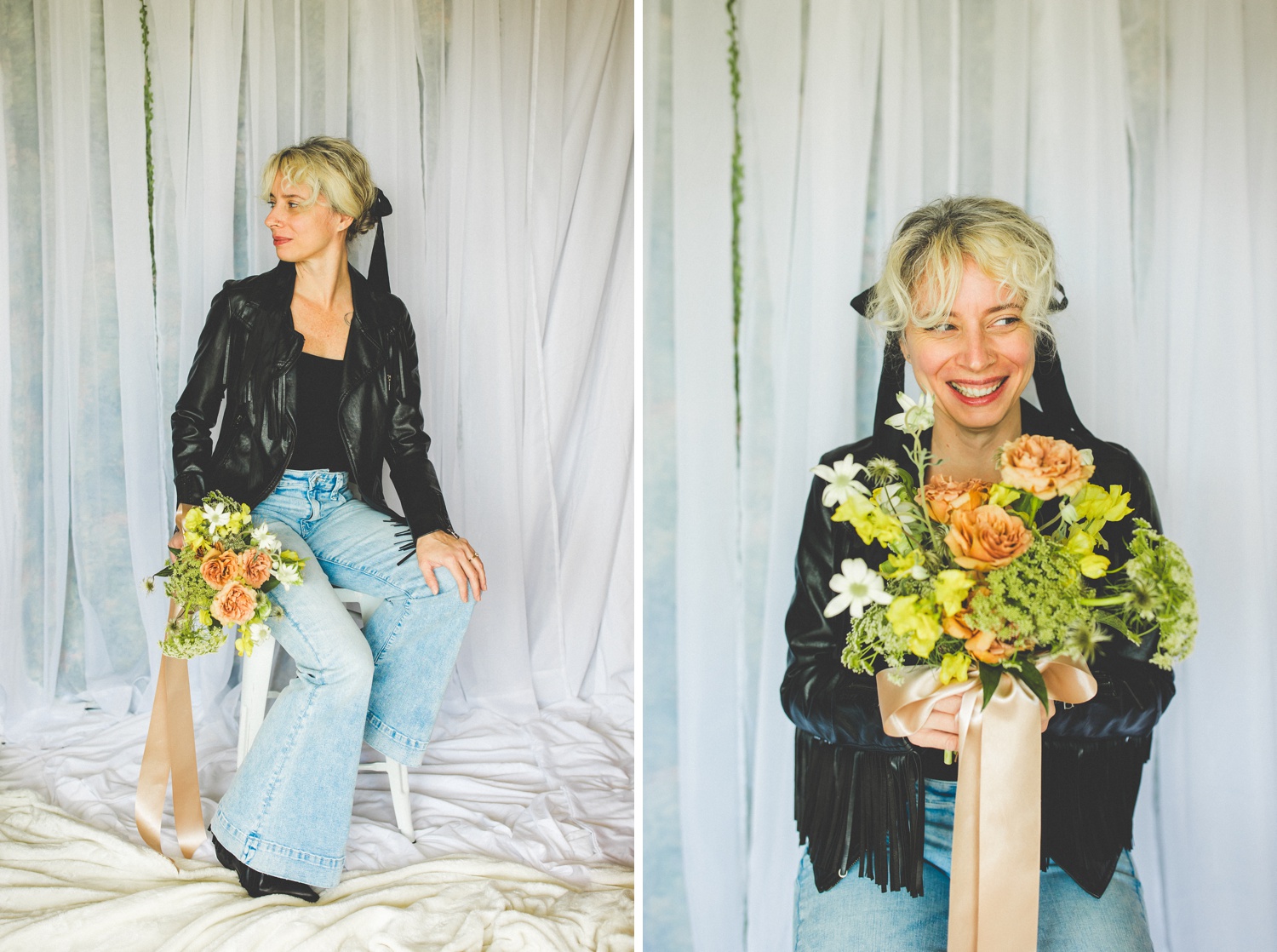 studio florist headshots with white backdrop