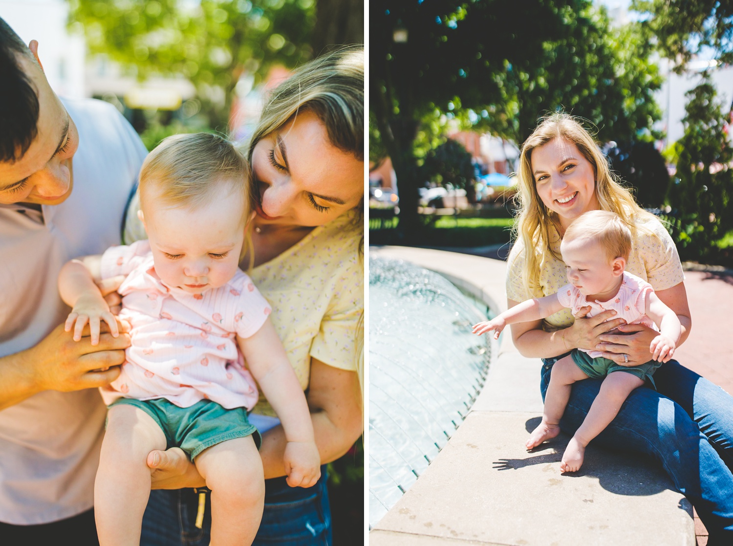 Cute Family Photographs in Downtown Bentonville 