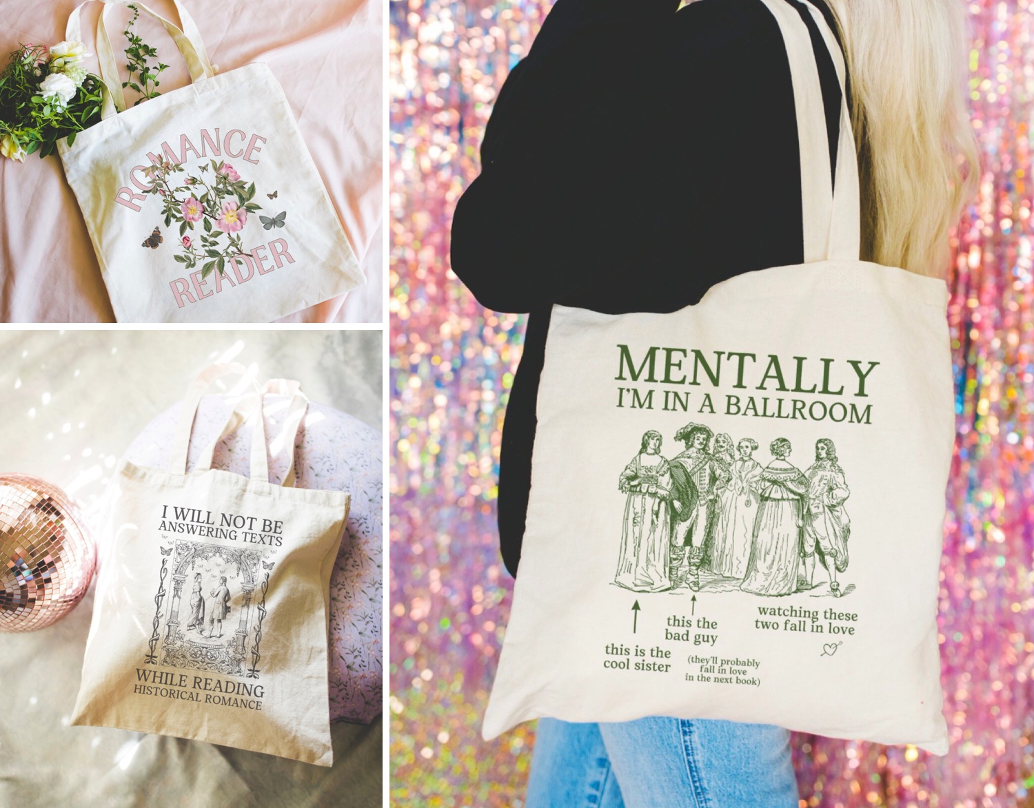 Funny Tote Bags for Romance Readers