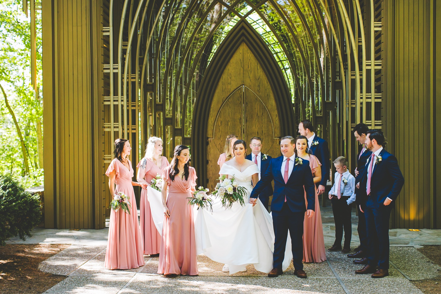 Bridal Party Photographs at Cooper Chapel in Arkansas 