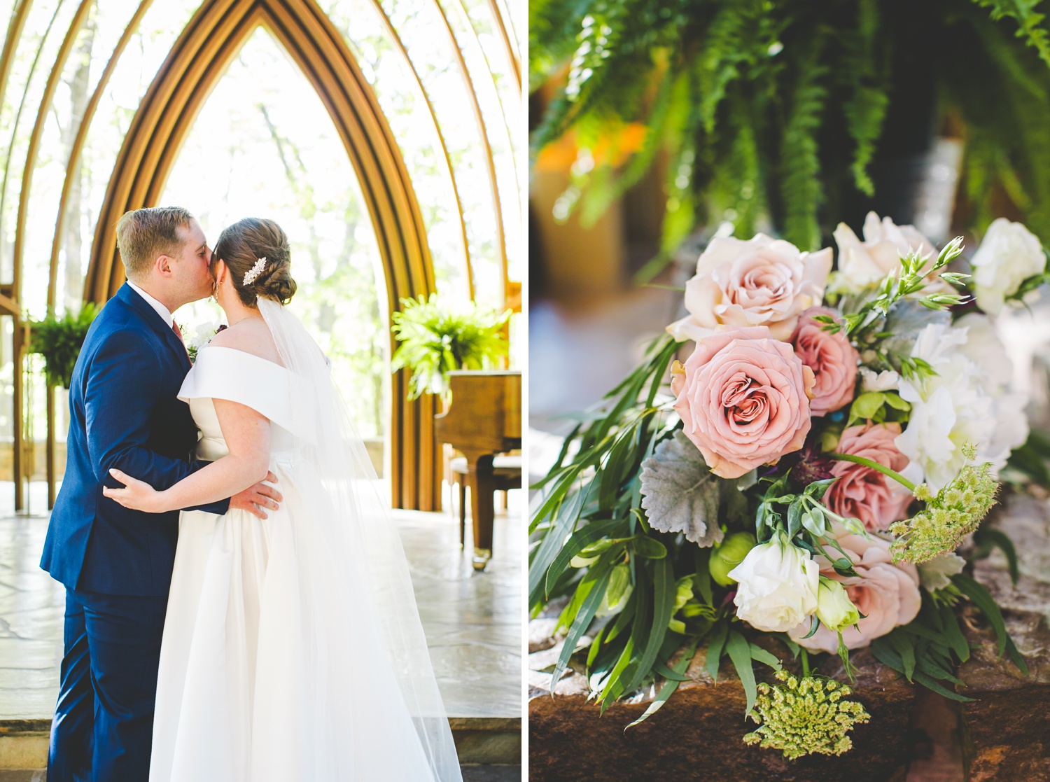 Colorful Wedding Photographs Taken at Cooper Chapel in Bella Vista