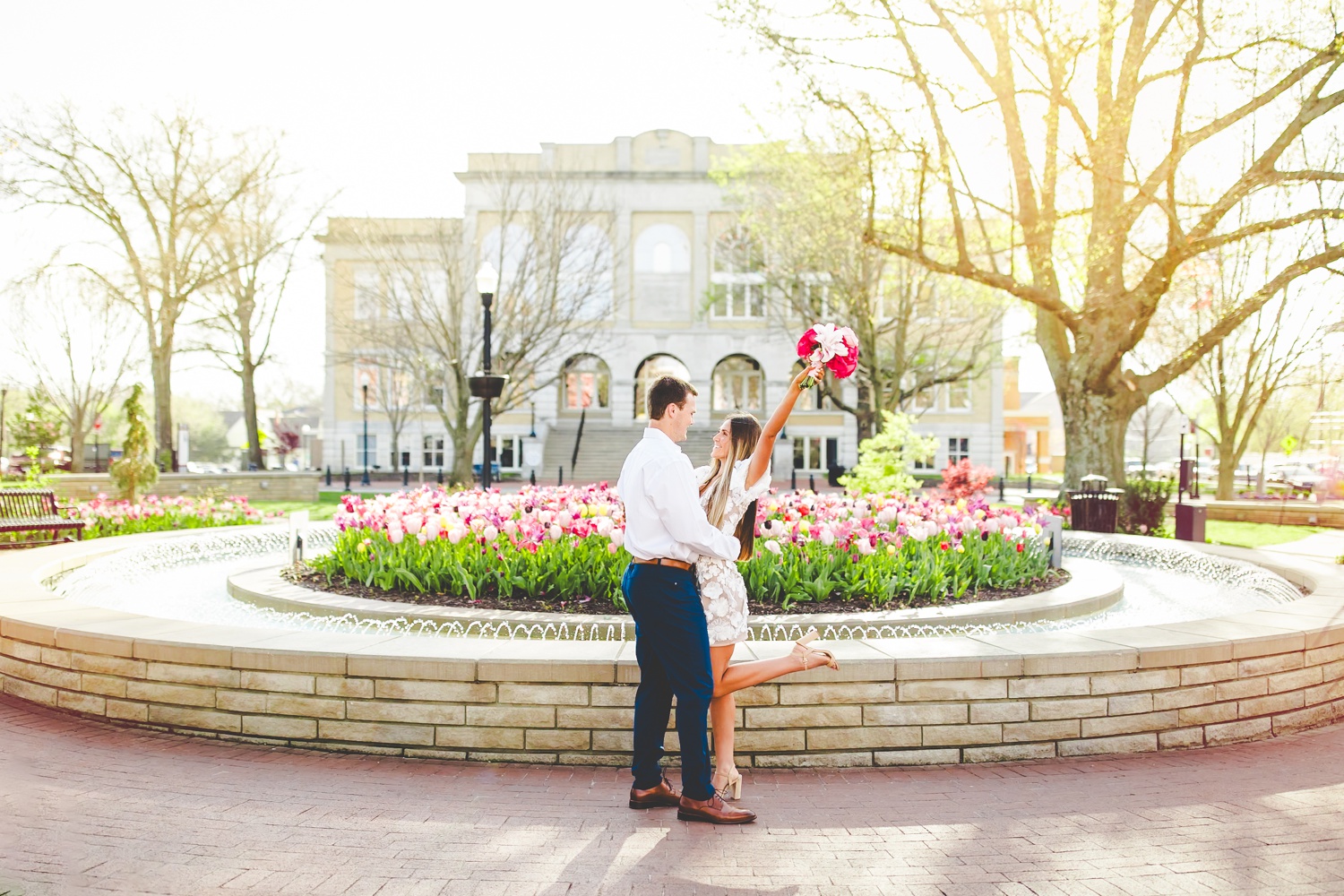 Spring Engagement Session in Bentonville Square by AR Wedding Photographer Lissa Chandler 