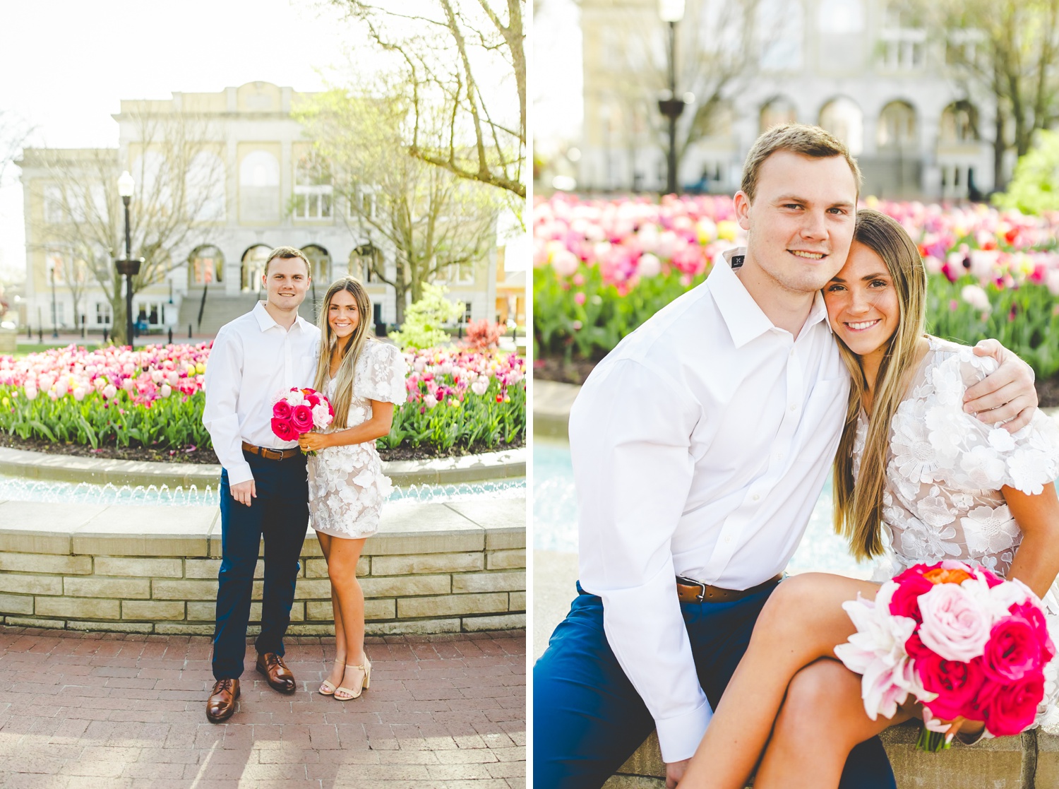 Spring Engagement Session in Bentonville Square by AR Wedding Photographer Lissa Chandler 
