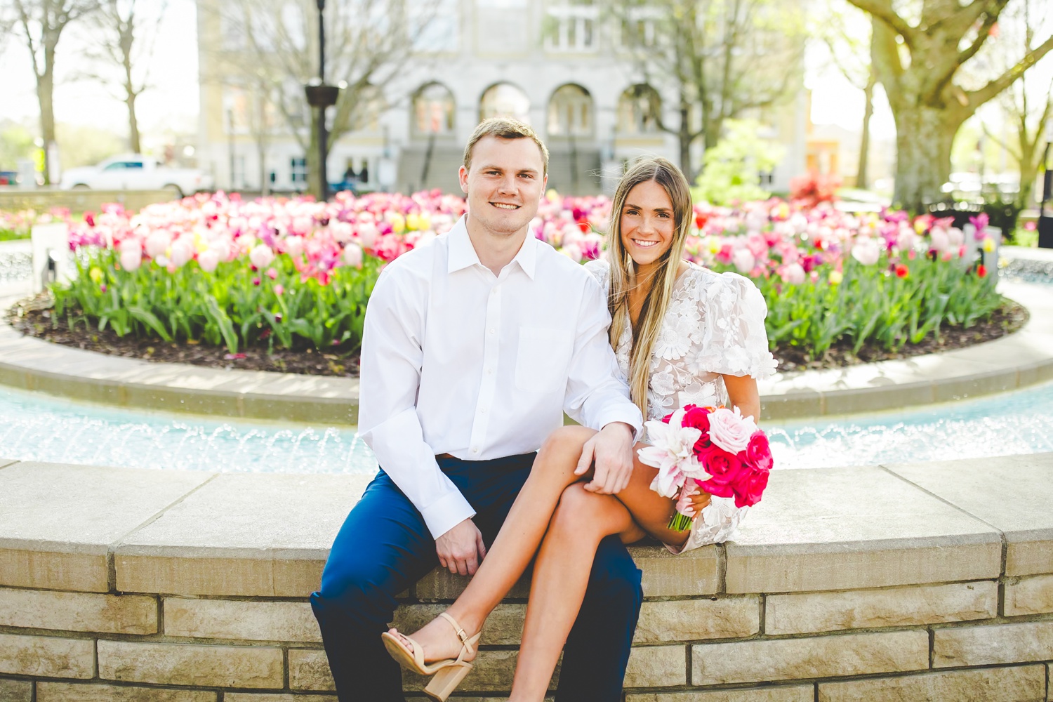 Spring Engagement Session in Bentonville Square by AR Wedding Photographer Lissa Chandler 