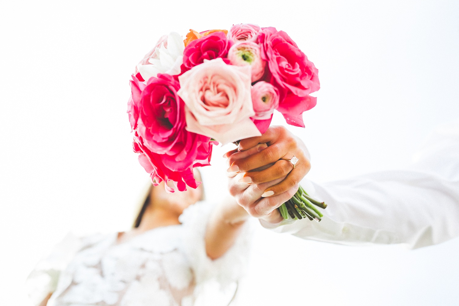 Unique Photograph of Bride Holding Bouquet