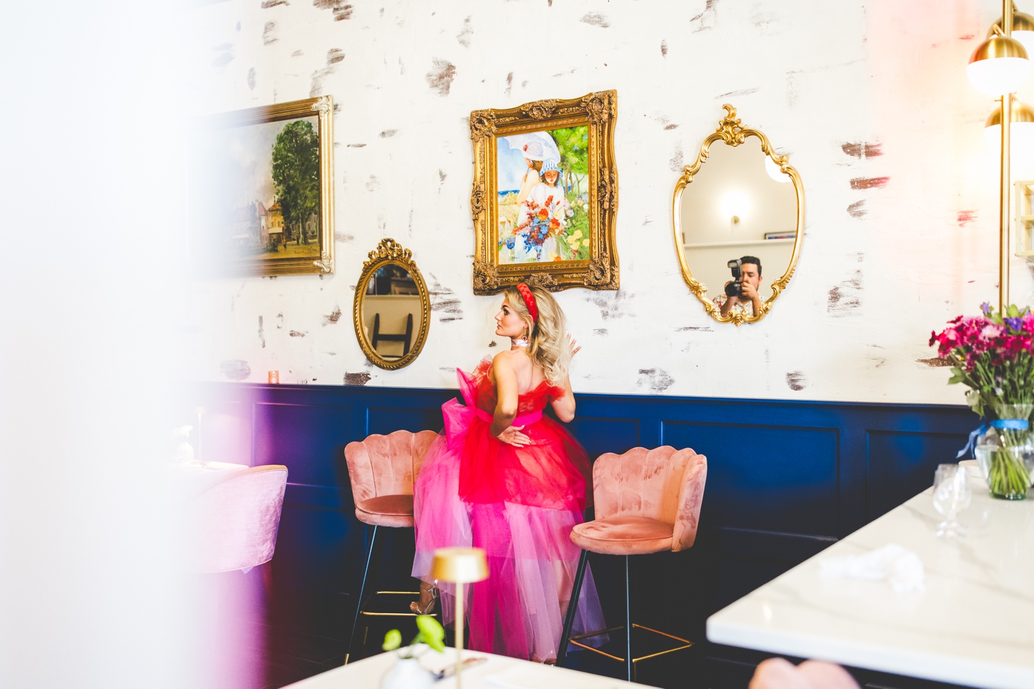 Creative Fashion BTS of Editorial Photoshoot at Bienvenue Restaurant in Springdale, Ar, Our Favorite Villes Podcast