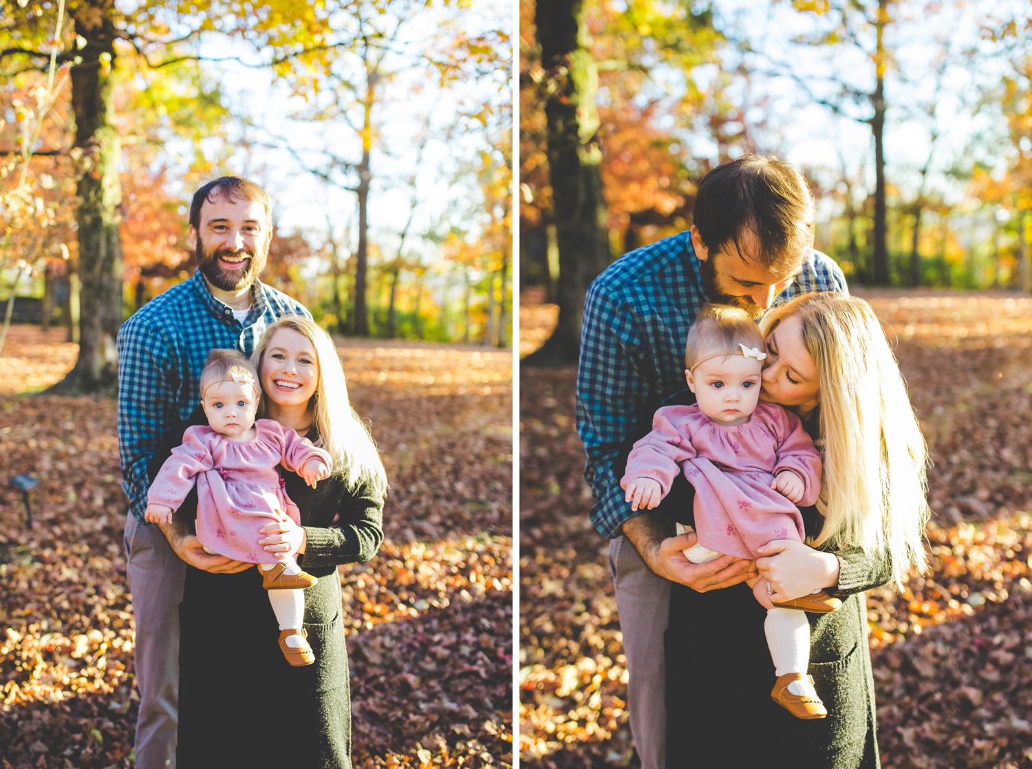 family photos at golden hour in fall