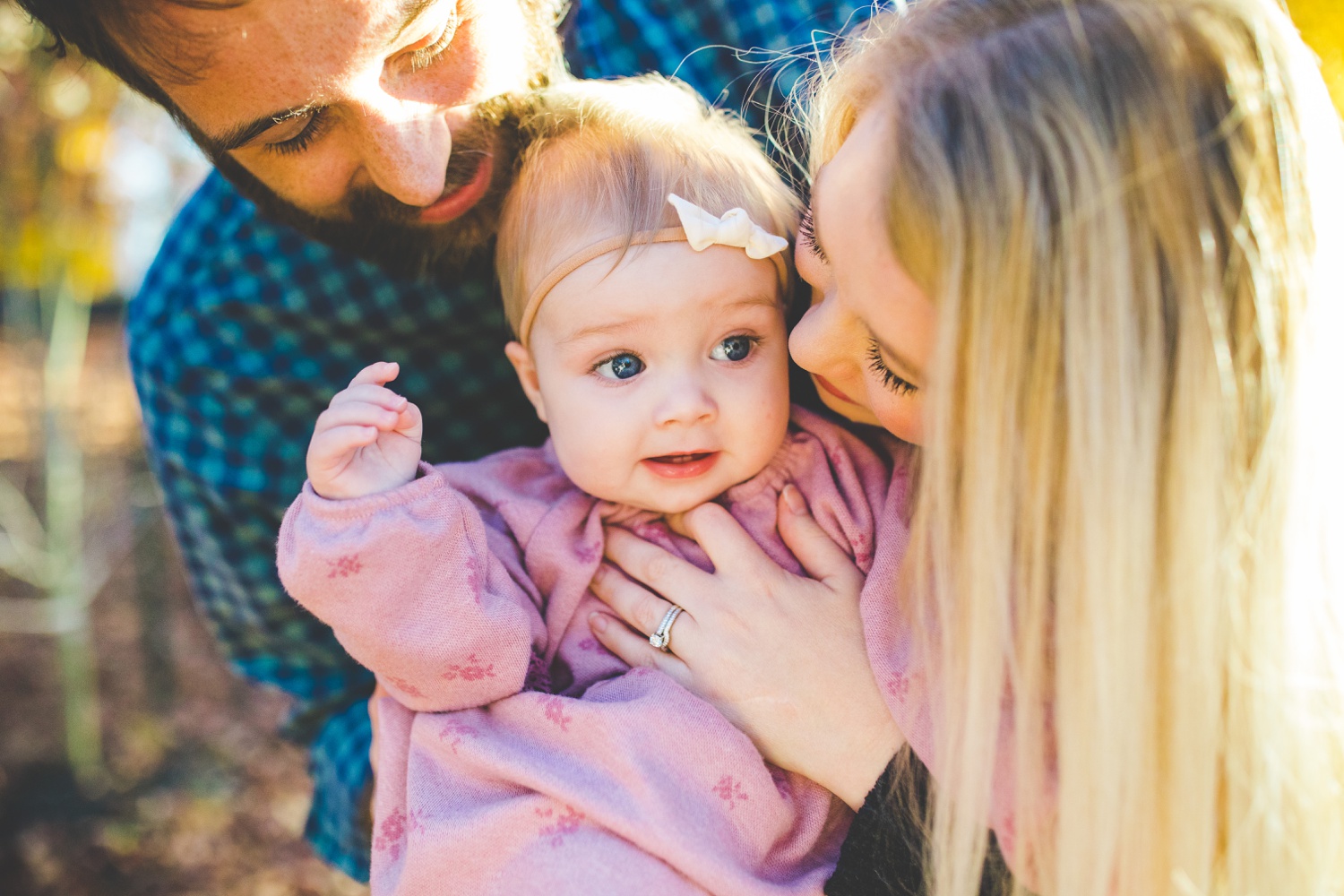 family photos at golden hour in fall