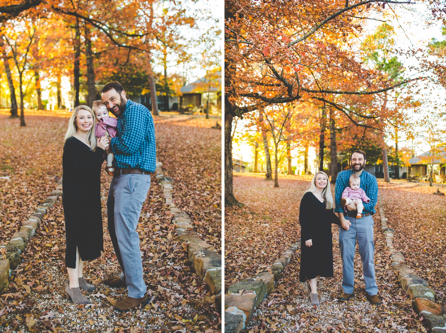 family photos at golden hour in fall