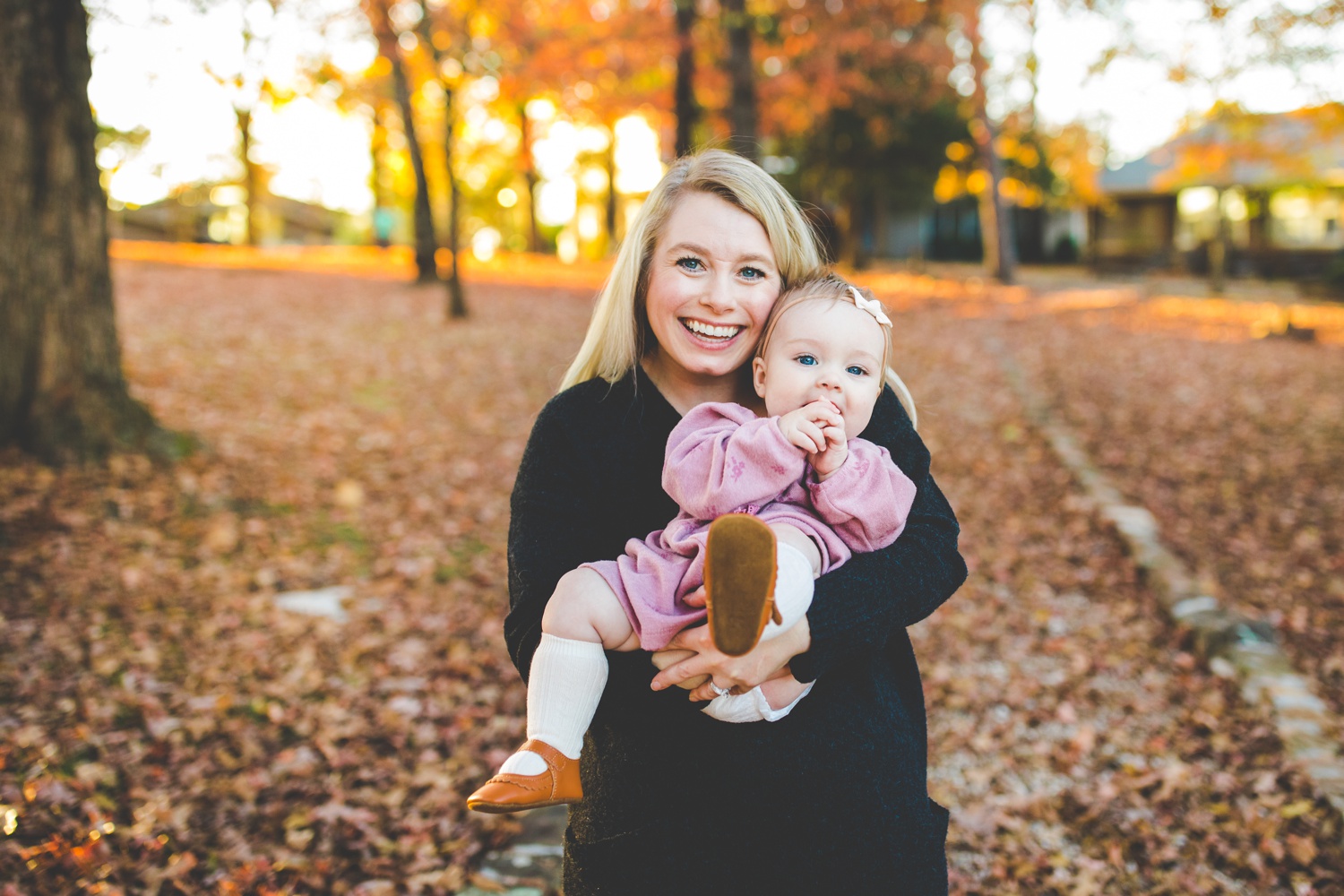 colorful fall family photos in fayetteville