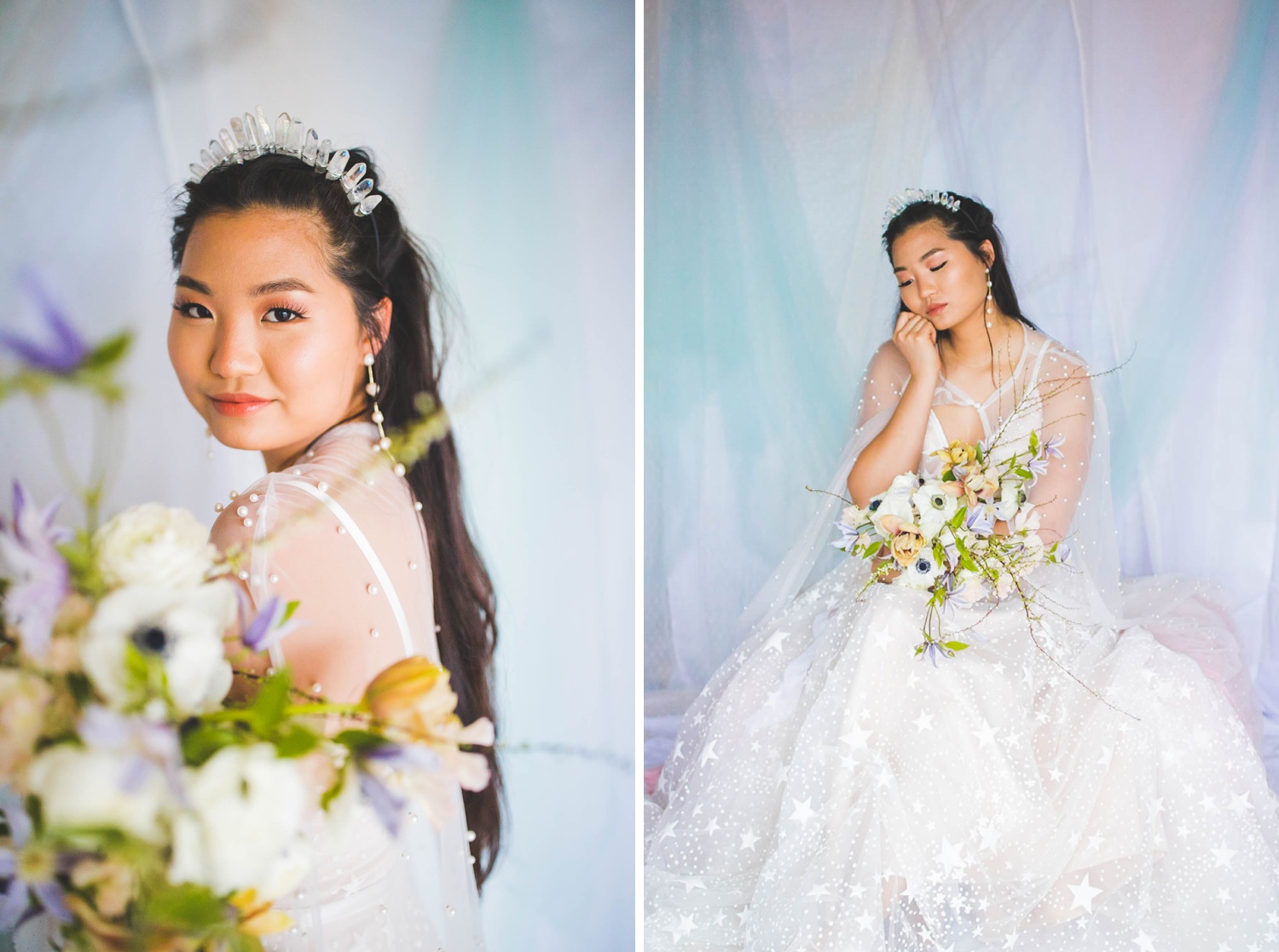 colorful studio bridal photos in fayetteville