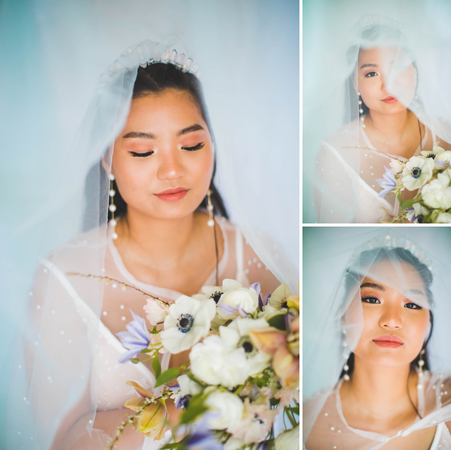 bride with loose long hair, dreamy wedding photos in arkansas 