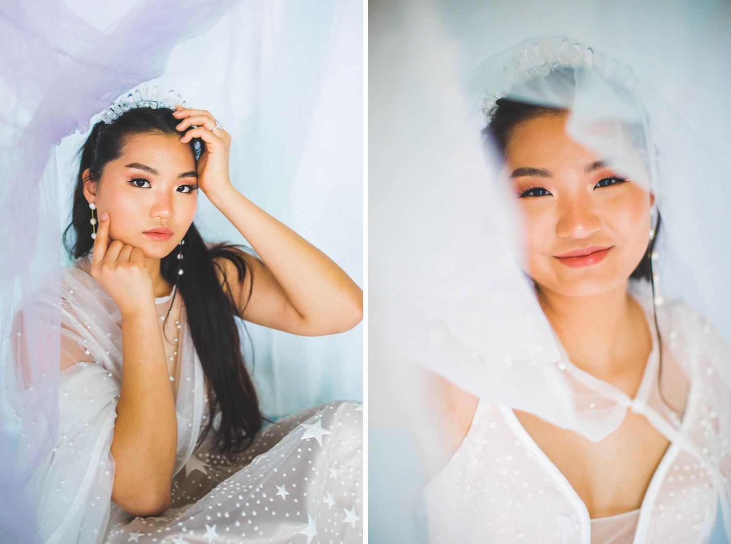 ethereal and colorful wedding photos in fayetteville, bridals taken in studio