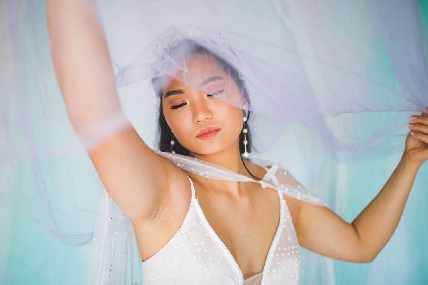 ethereal and colorful wedding photos in fayetteville, bridals taken in studio