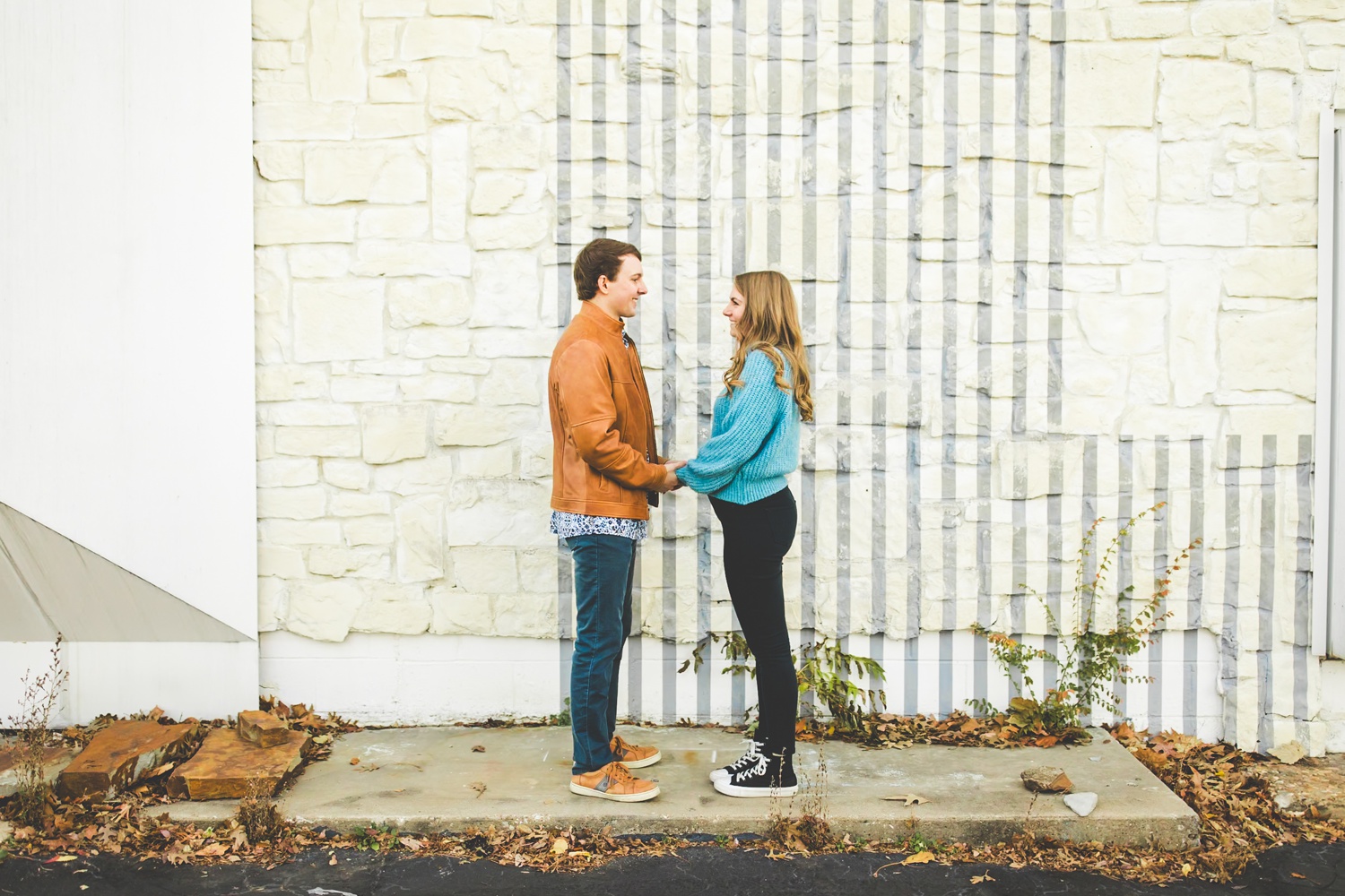 Winter Engagement Photos in Downtown Fayetteville 