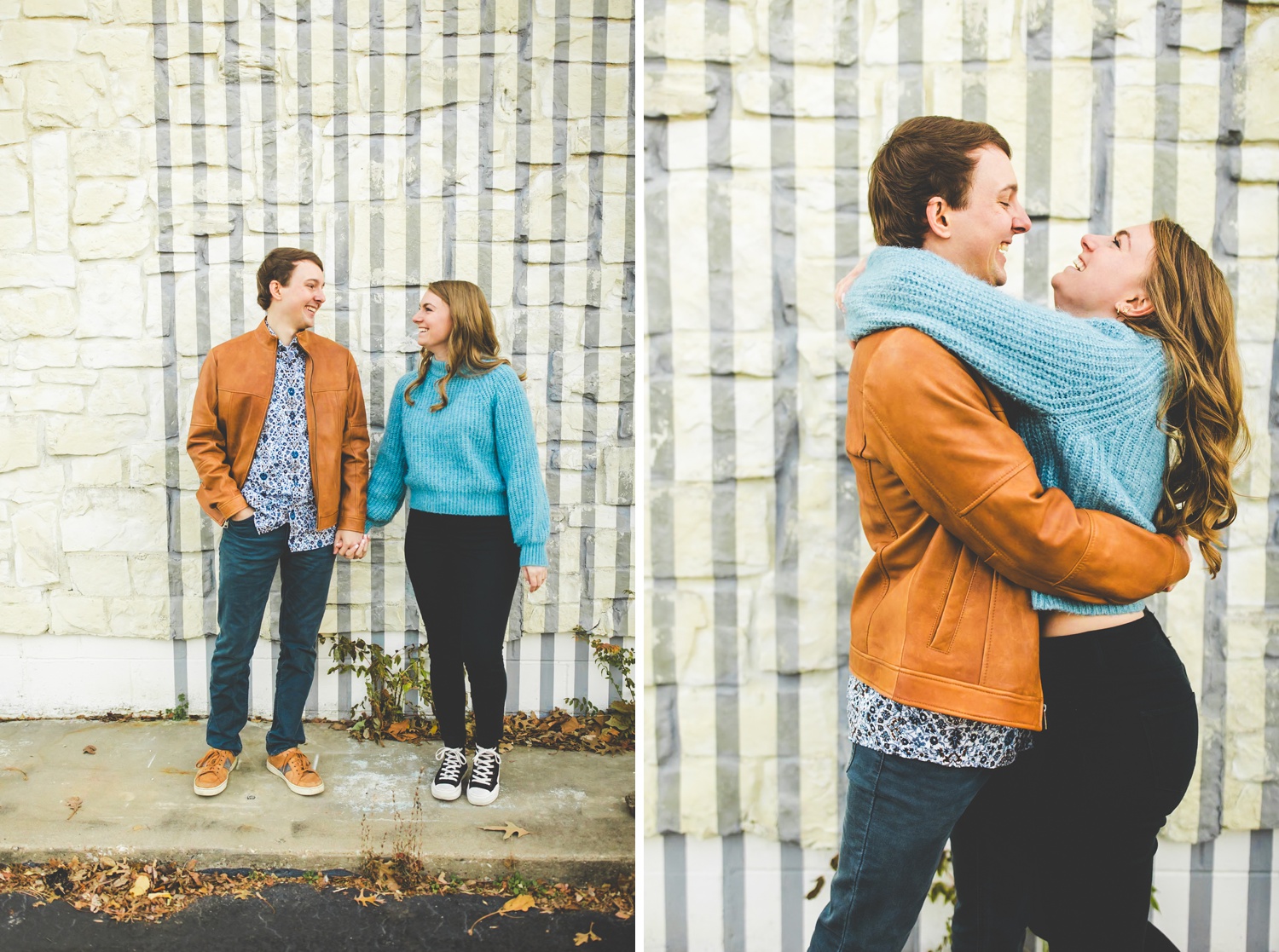 Winter Engagement Photos in Downtown Fayetteville 