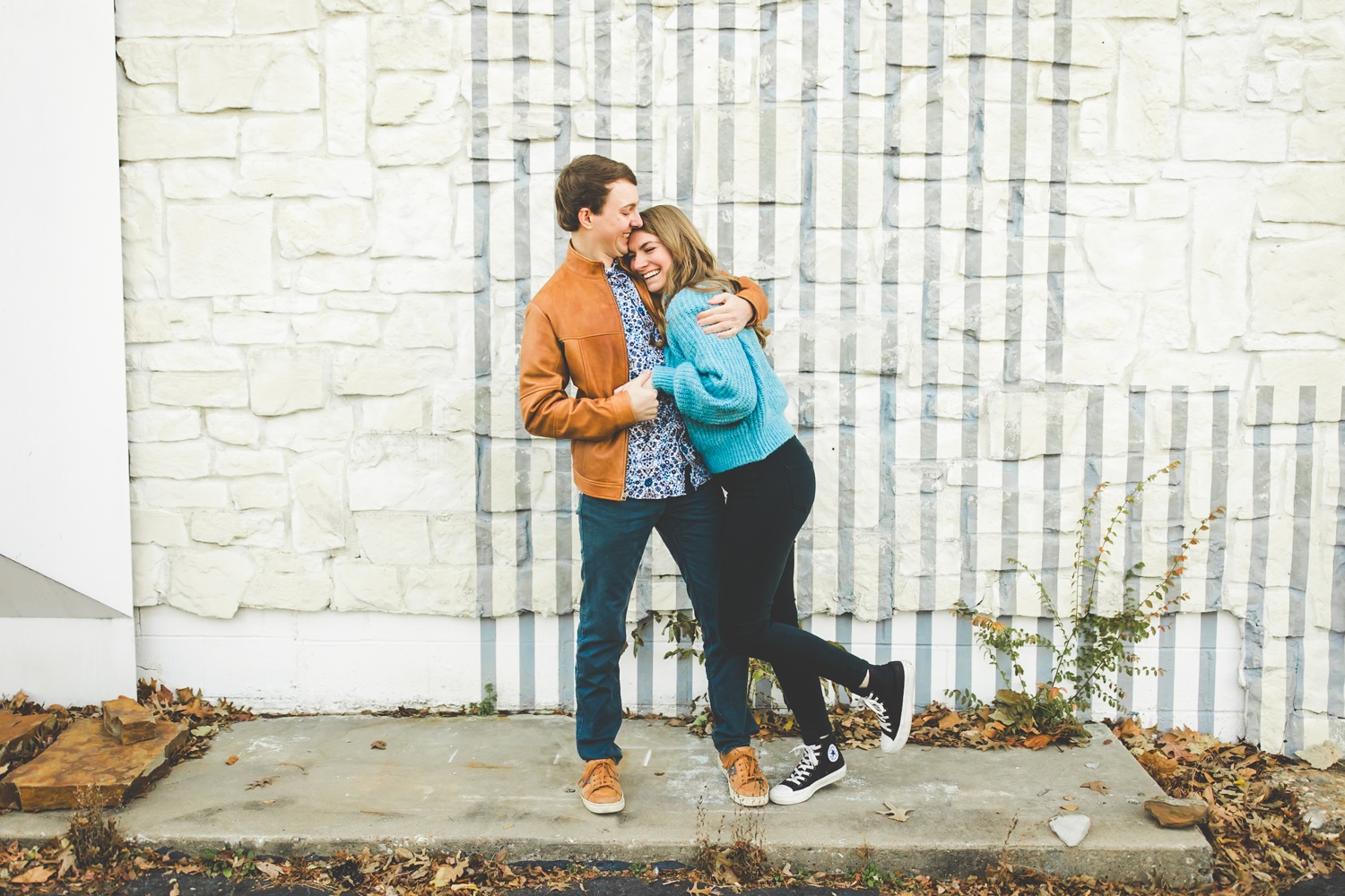 Winter Engagement Photos in Downtown Fayetteville 