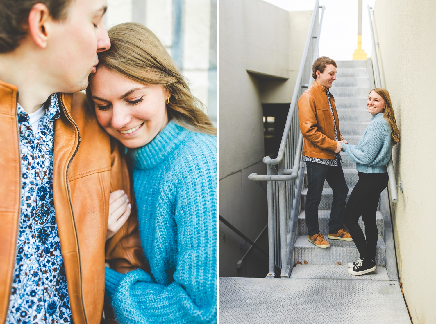 Winter Engagement Photos in Downtown Fayetteville by Lissa Chandler 