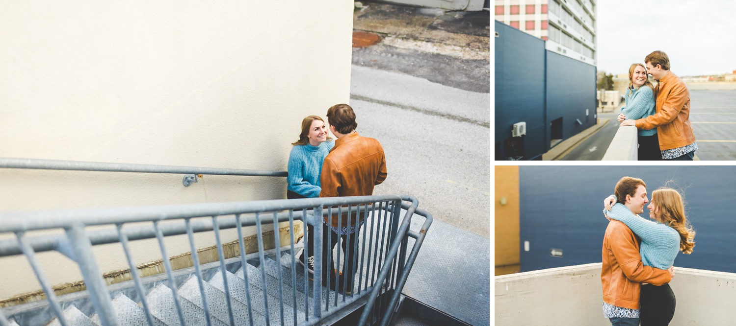 Winter Engagement Photos in Downtown Fayetteville by Lissa Chandler 
