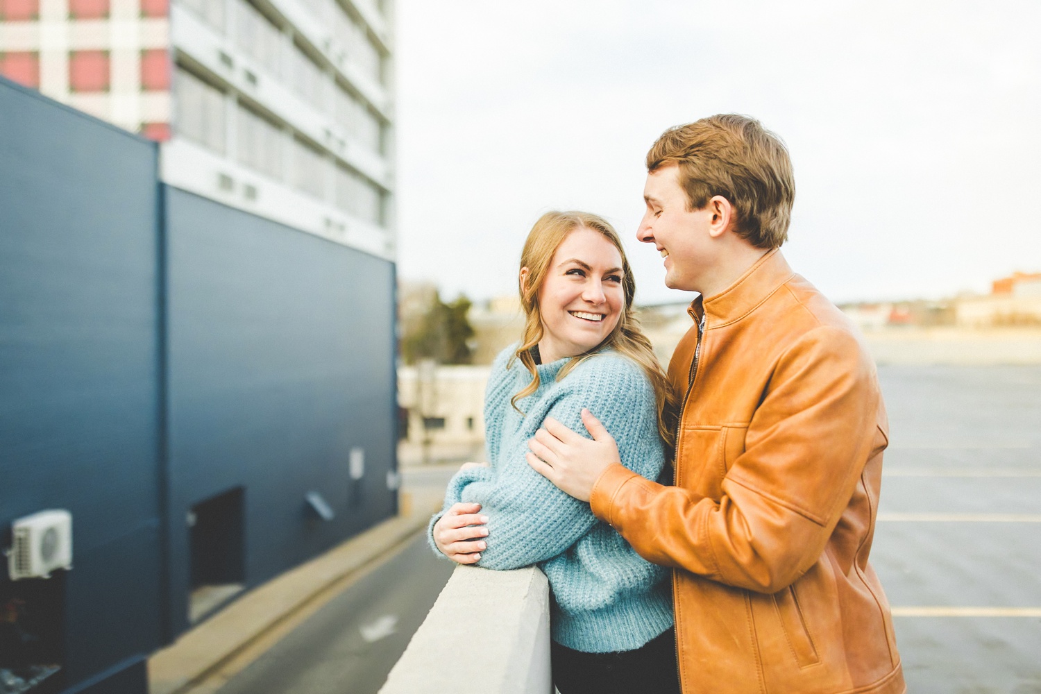 Winter Engagement Photos in Downtown Fayetteville by Lissa Chandler 