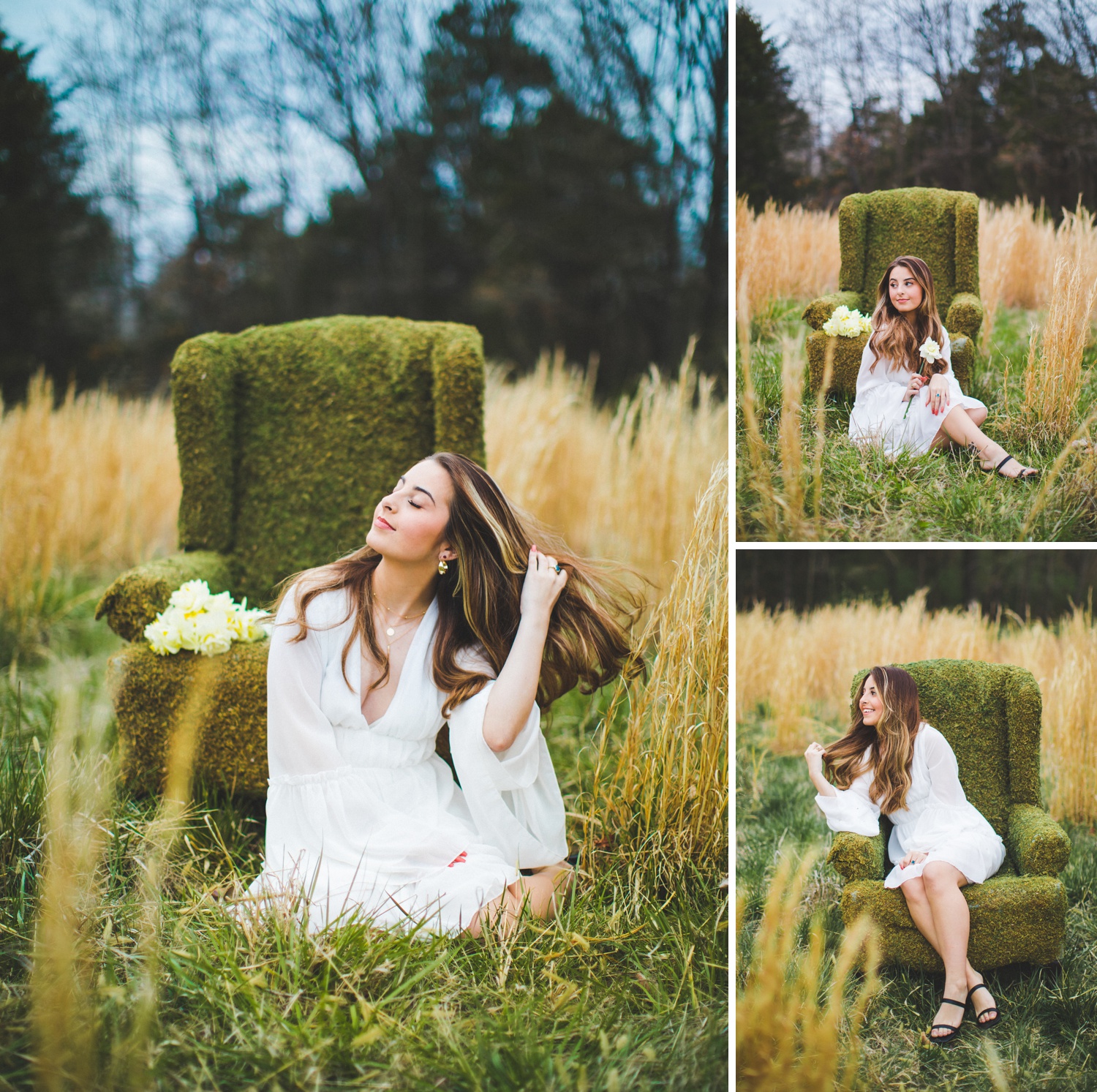 senior photographs with daffodils 