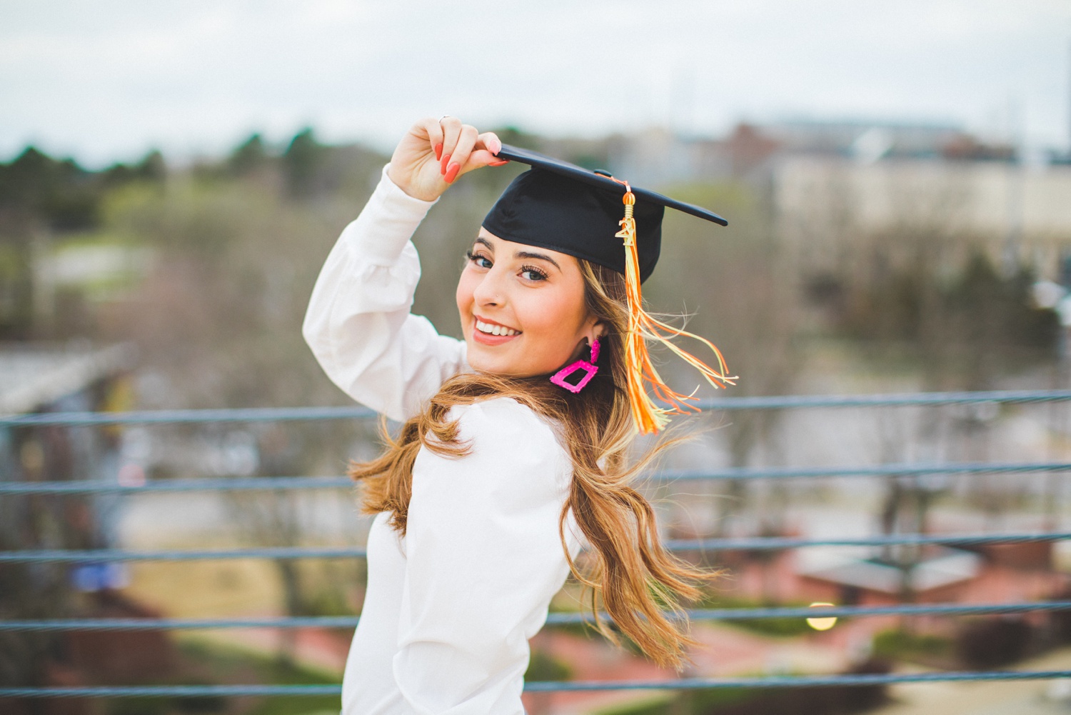 senior photographs with gown
