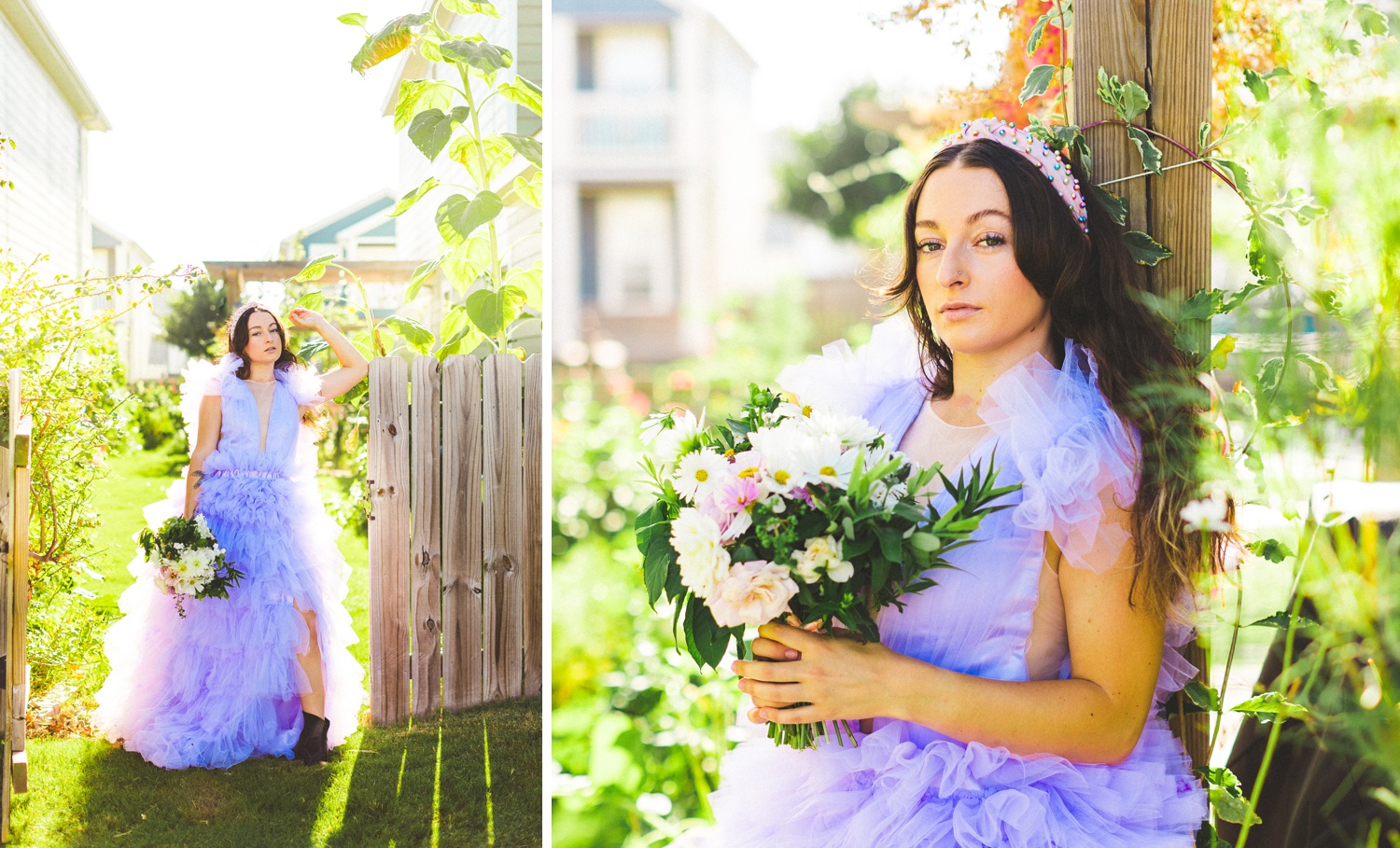 Maximalist Purple Wedding Gown with Ruffles 