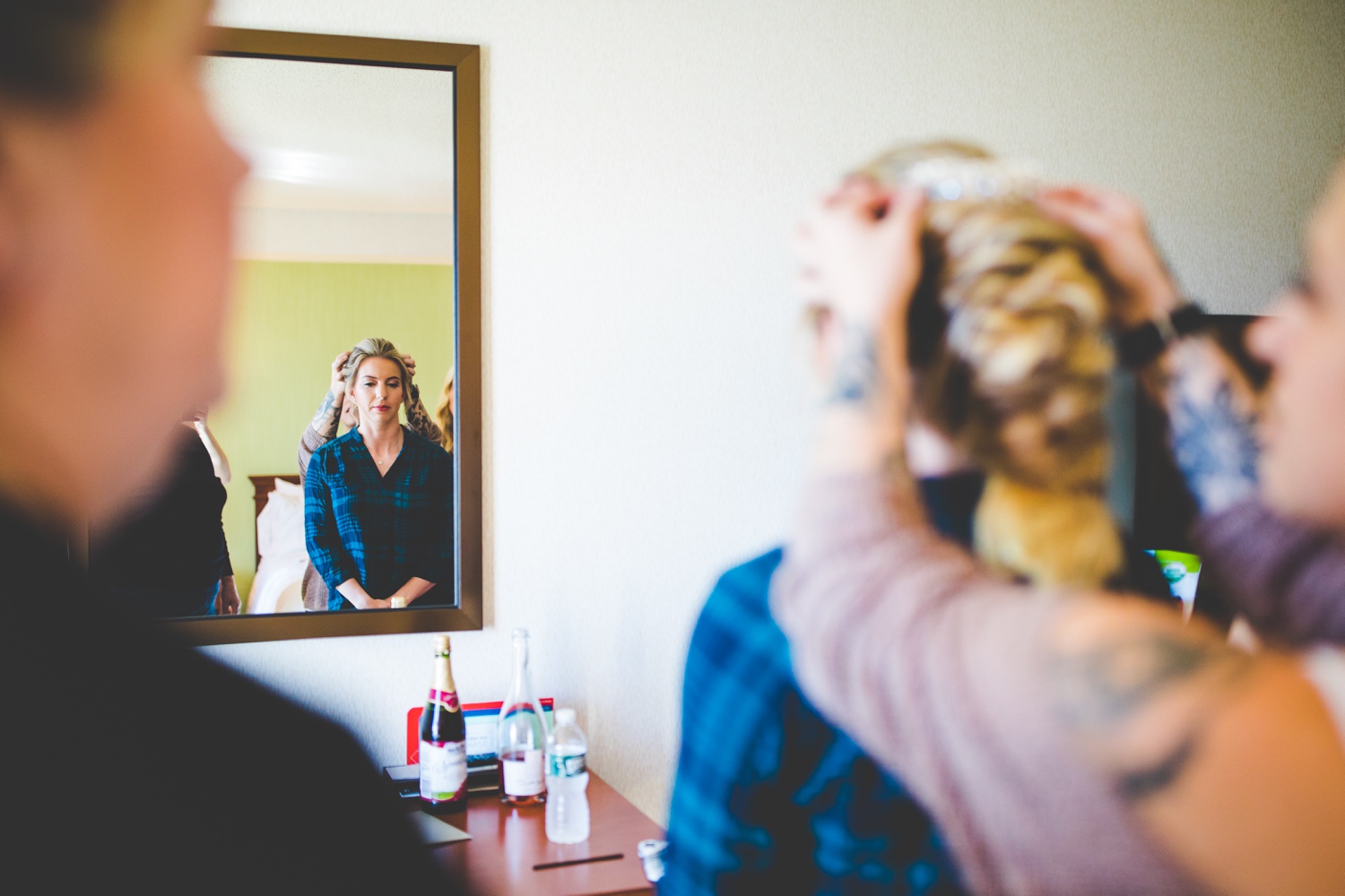 Bride Getting Ready, Fall Wedding in Glastonbury, Connecticut 