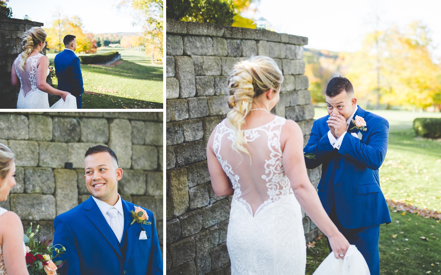 Bride and Groom Reading Letters Before Wedding, Colorful Wedding Photos