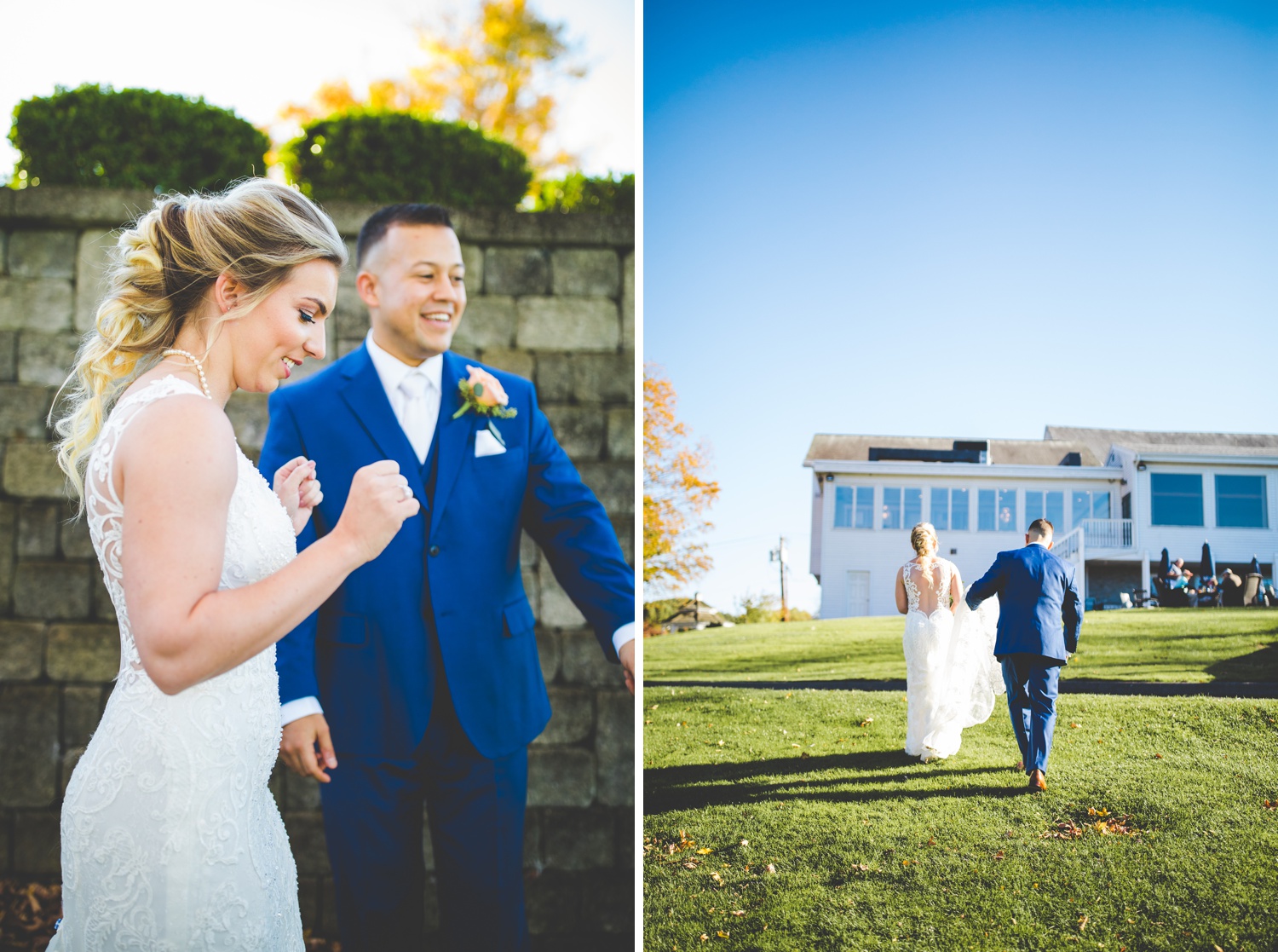 Bride and Groom Reading Letters Before Wedding, Colorful Wedding Photos