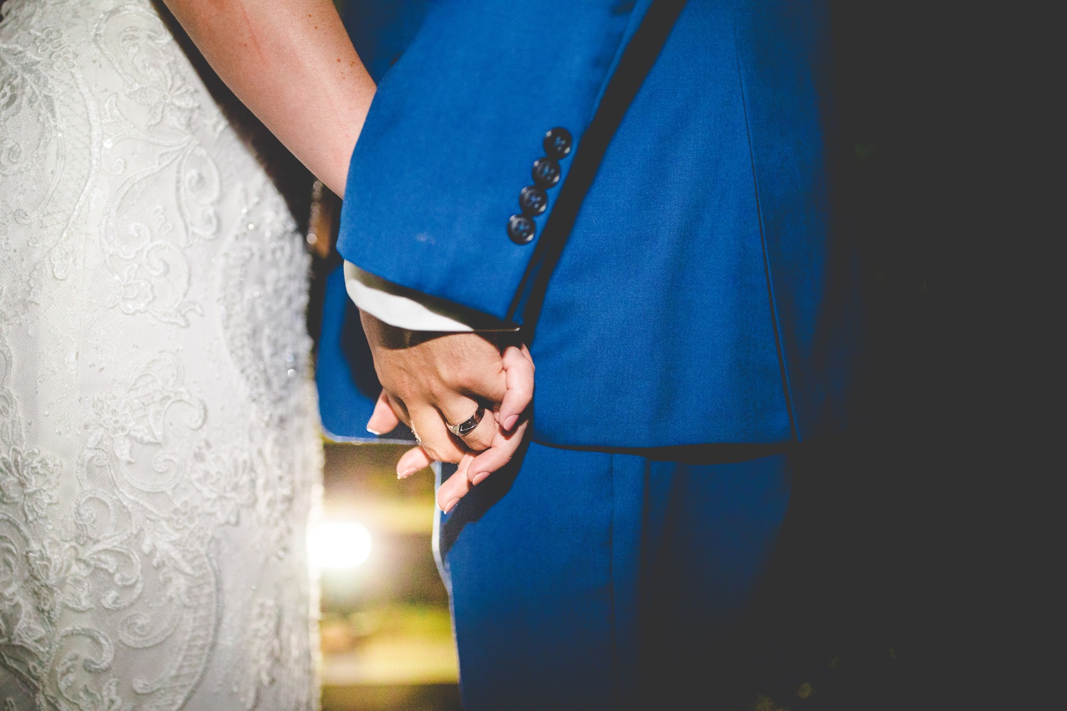 Night Photographs of Bride and Groom During Wedding Reception