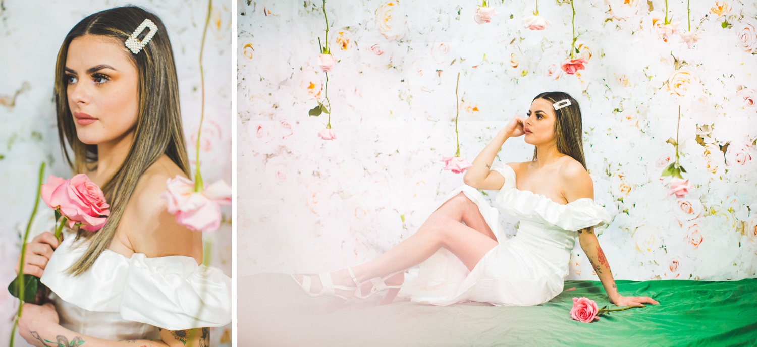 Bridal Photography with Roses, Flash Photography 