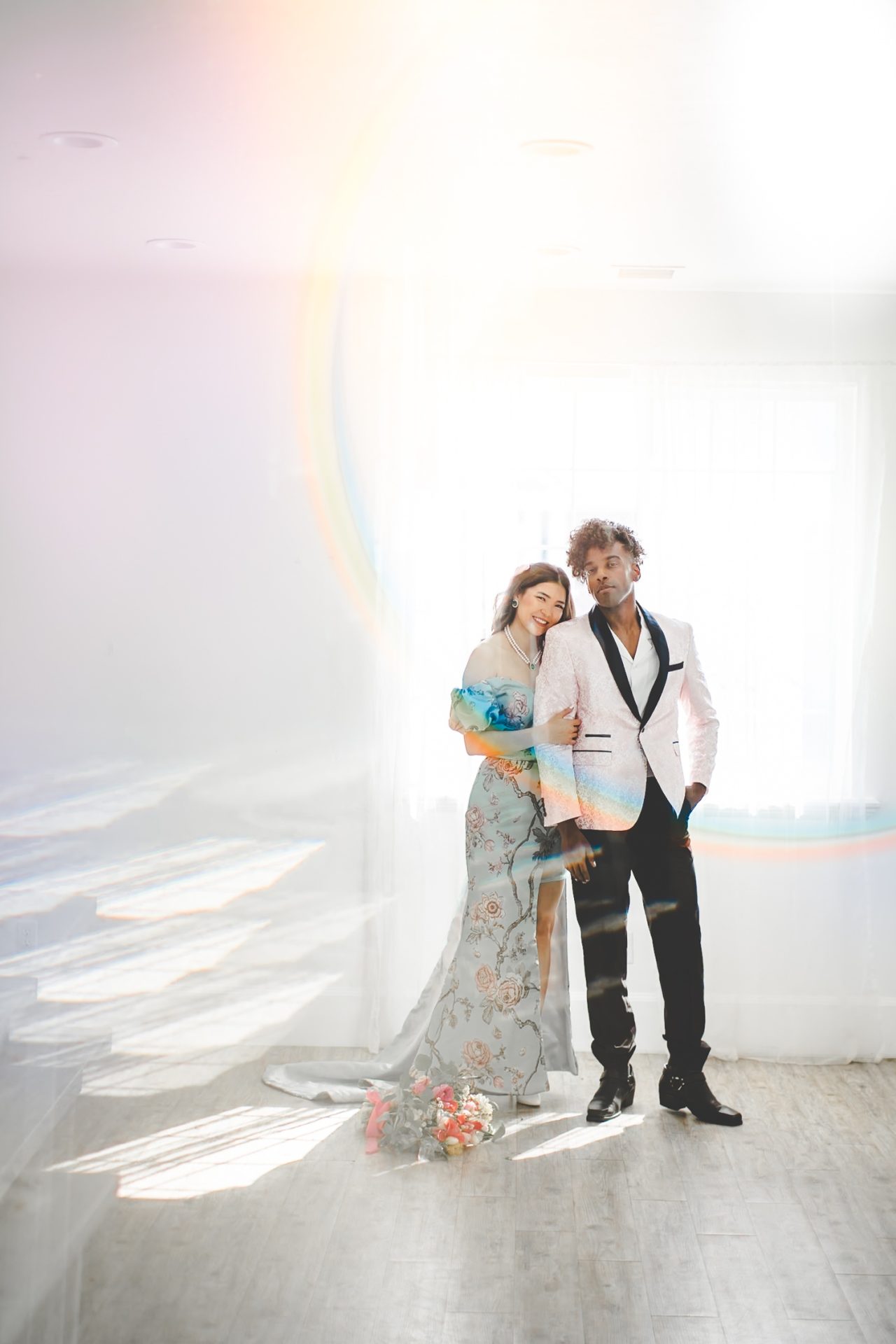 Colorful Wedding Photos with Rainbows 