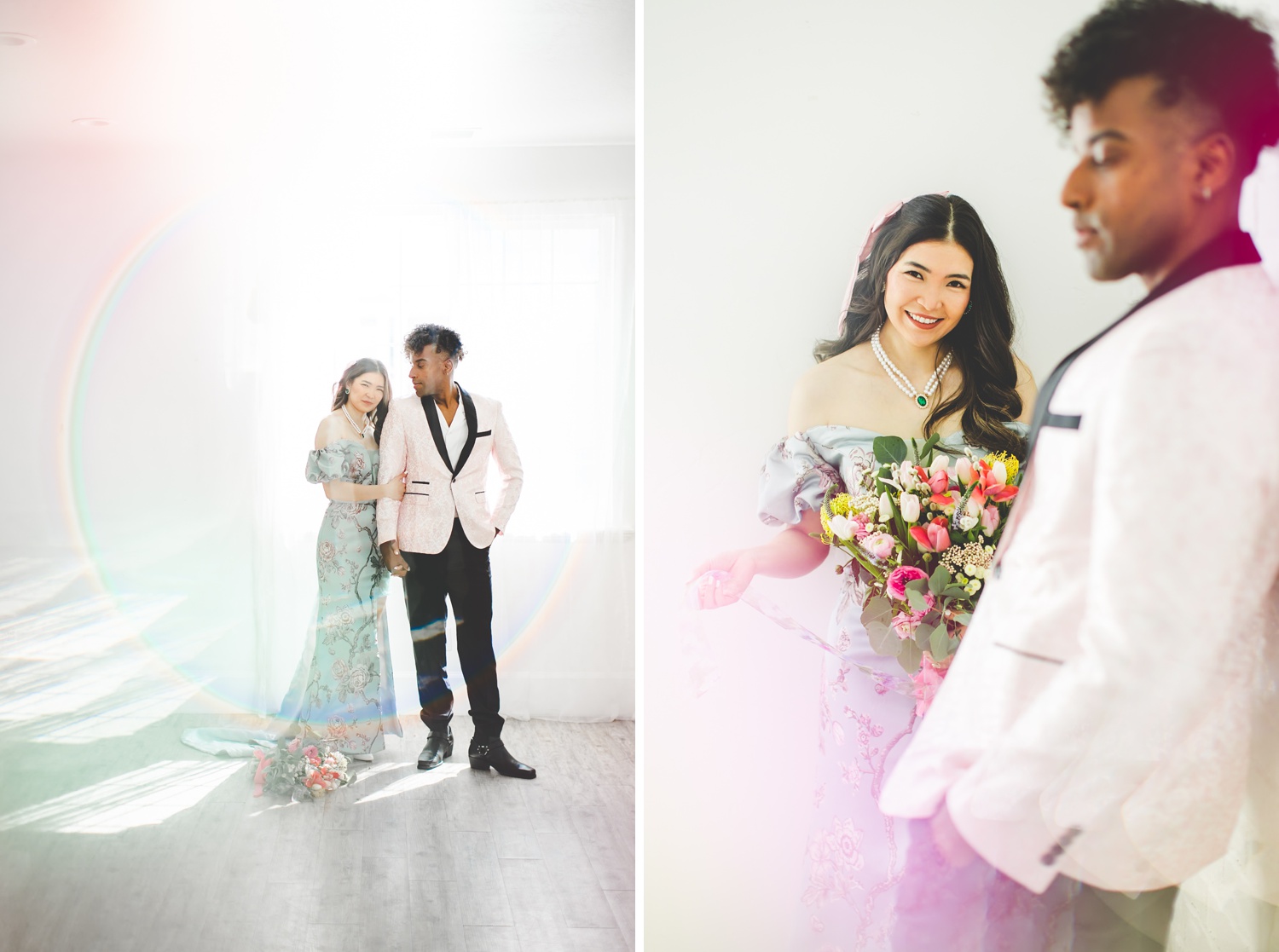 Colorful Wedding Photos with Rainbows 