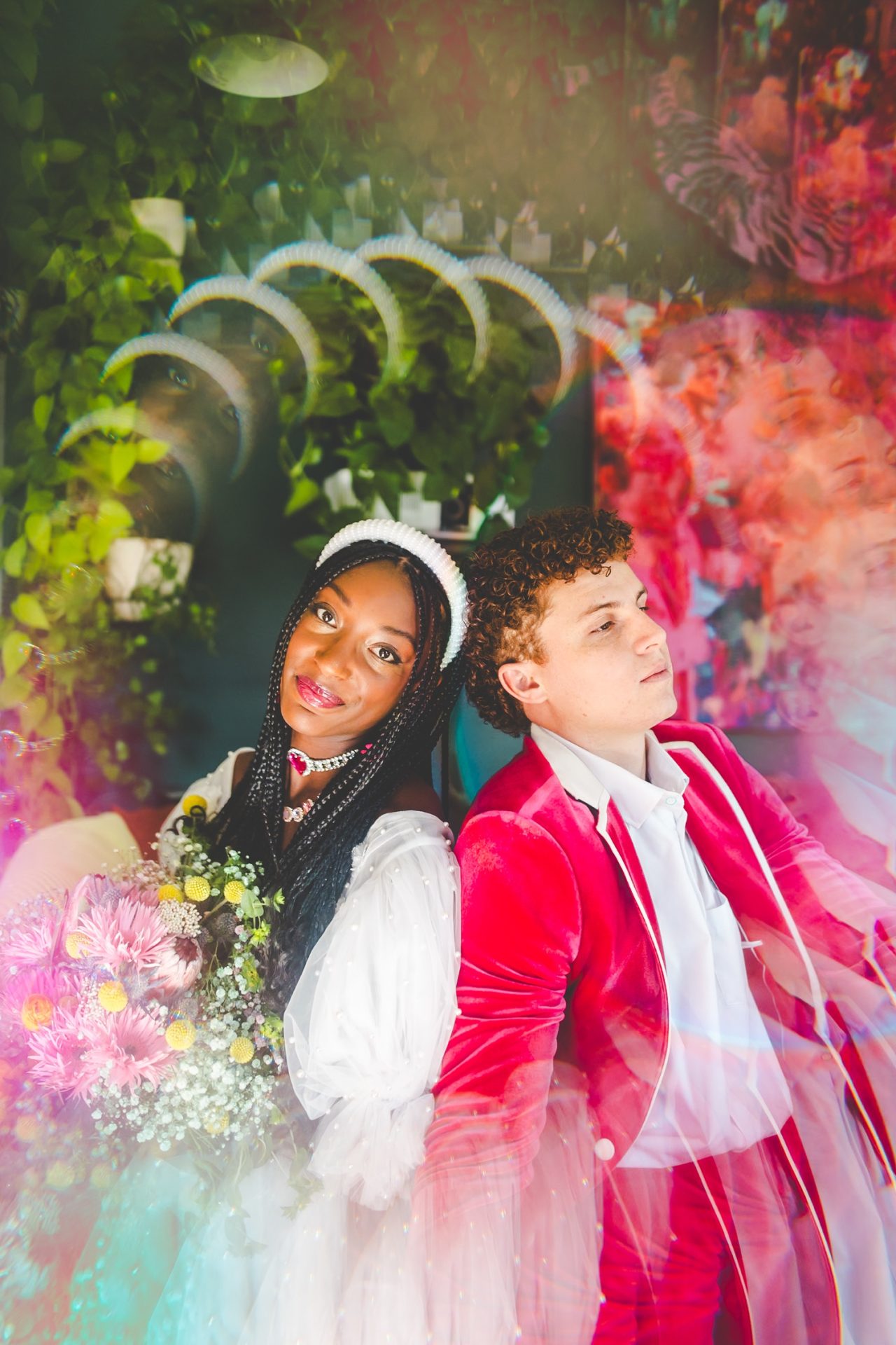 Colorful In Home Bridal Photographs 
