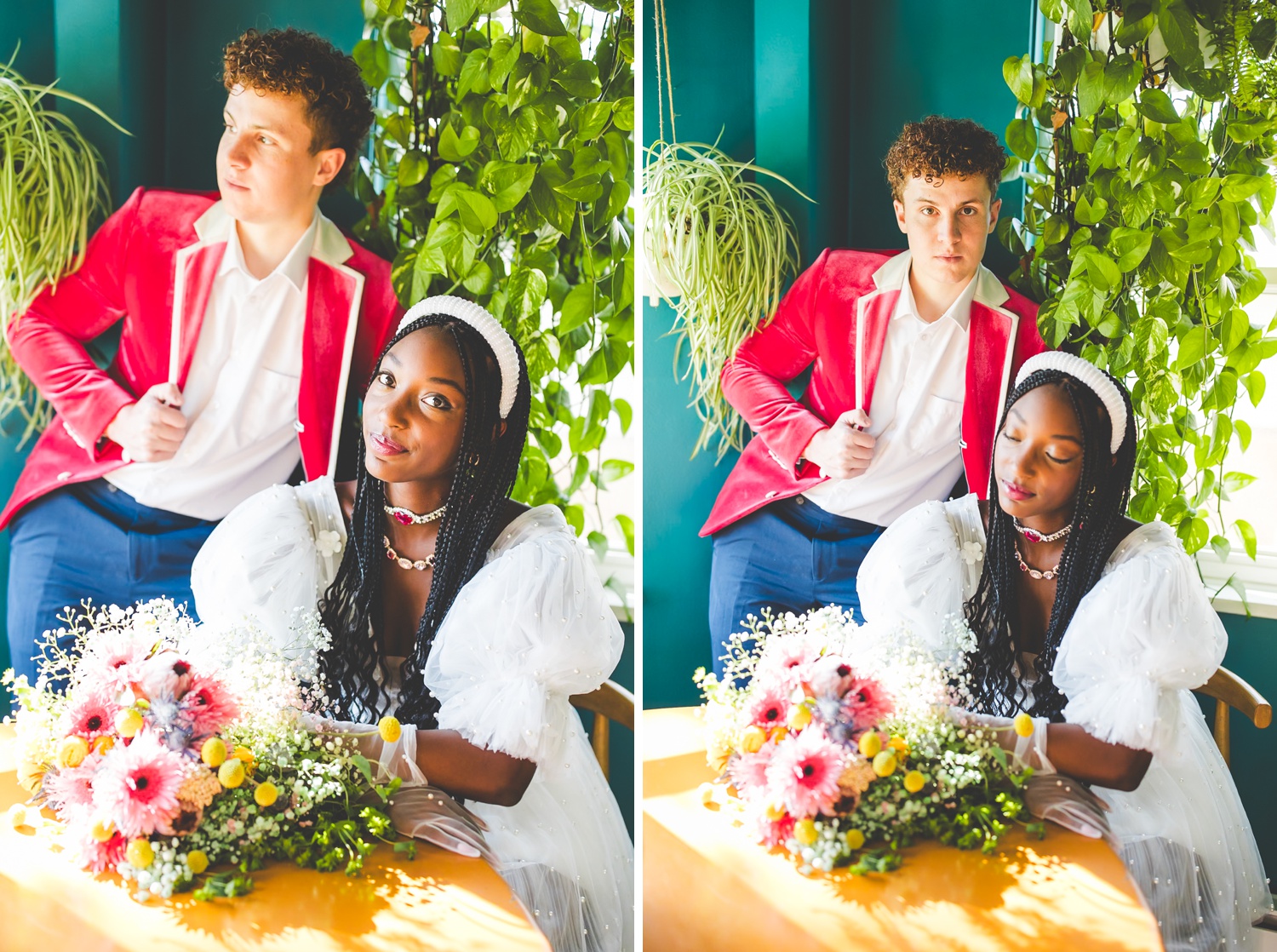 Colorful Wedding Photos at Home by Arkansas Wedding Photographer 