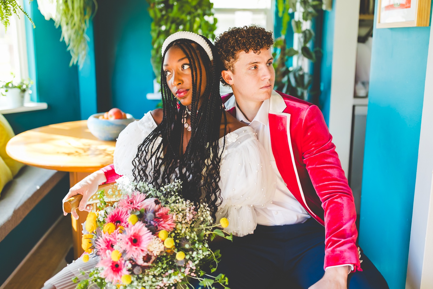 Colorful Wedding Photos at Home by Arkansas Wedding Photographer 