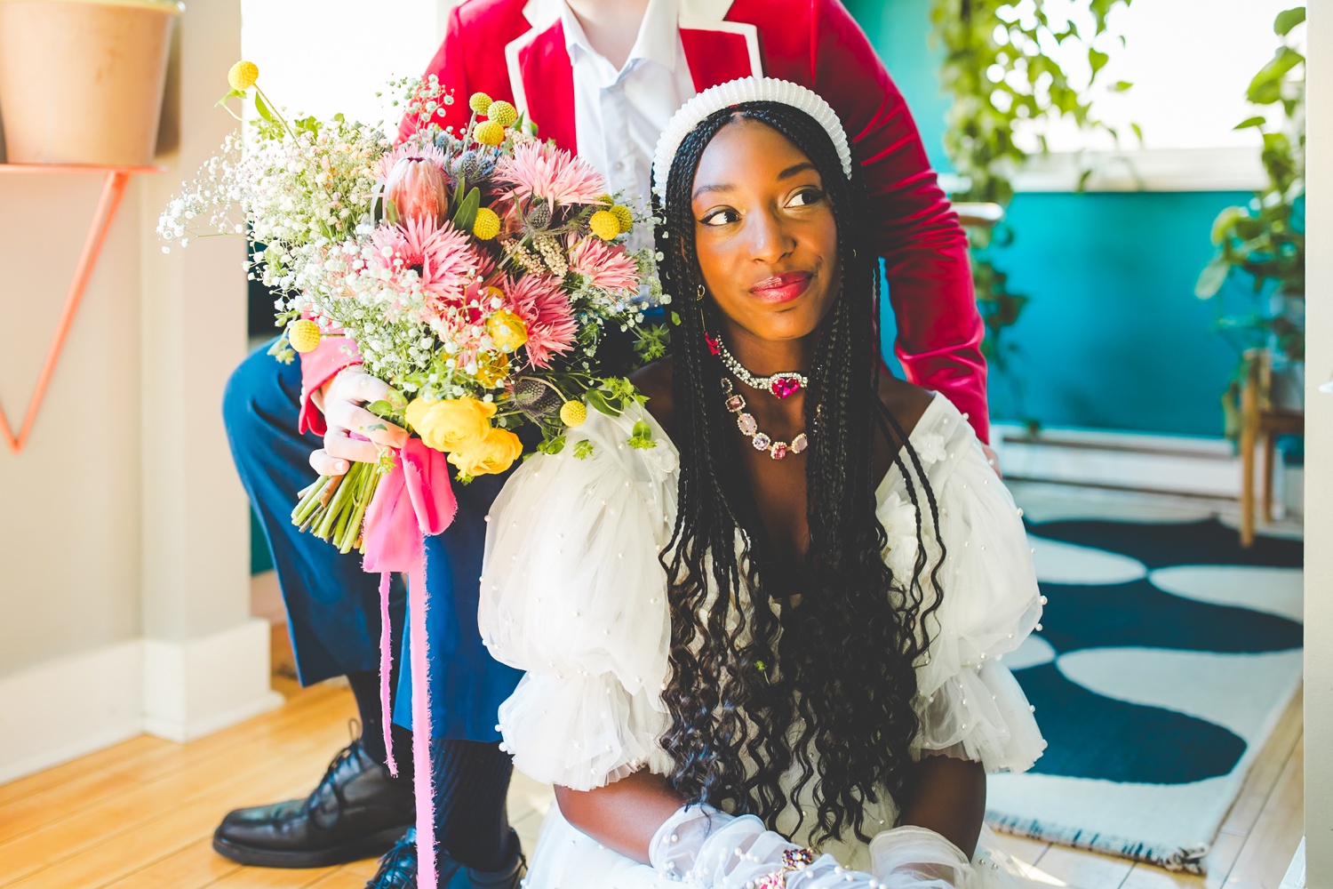 Colorful Wedding Photos at Home by Arkansas Wedding Photographer 