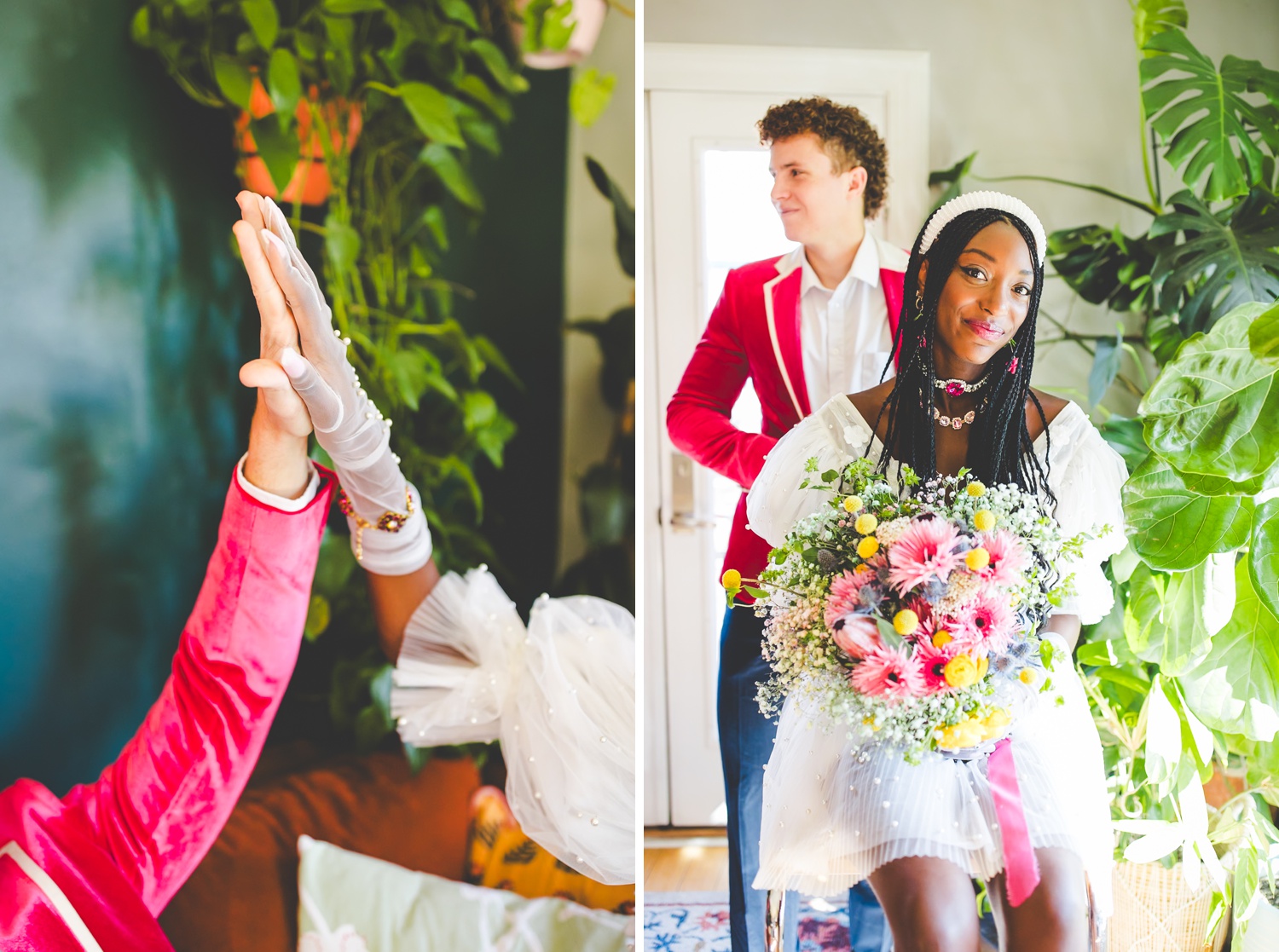 Vintage Aesthetic Wedding Photography with Lots of Color