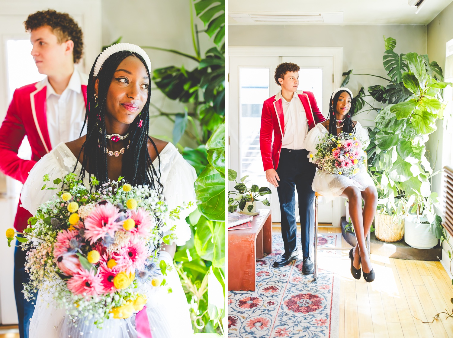 Vintage Aesthetic Wedding Photography with Lots of Color