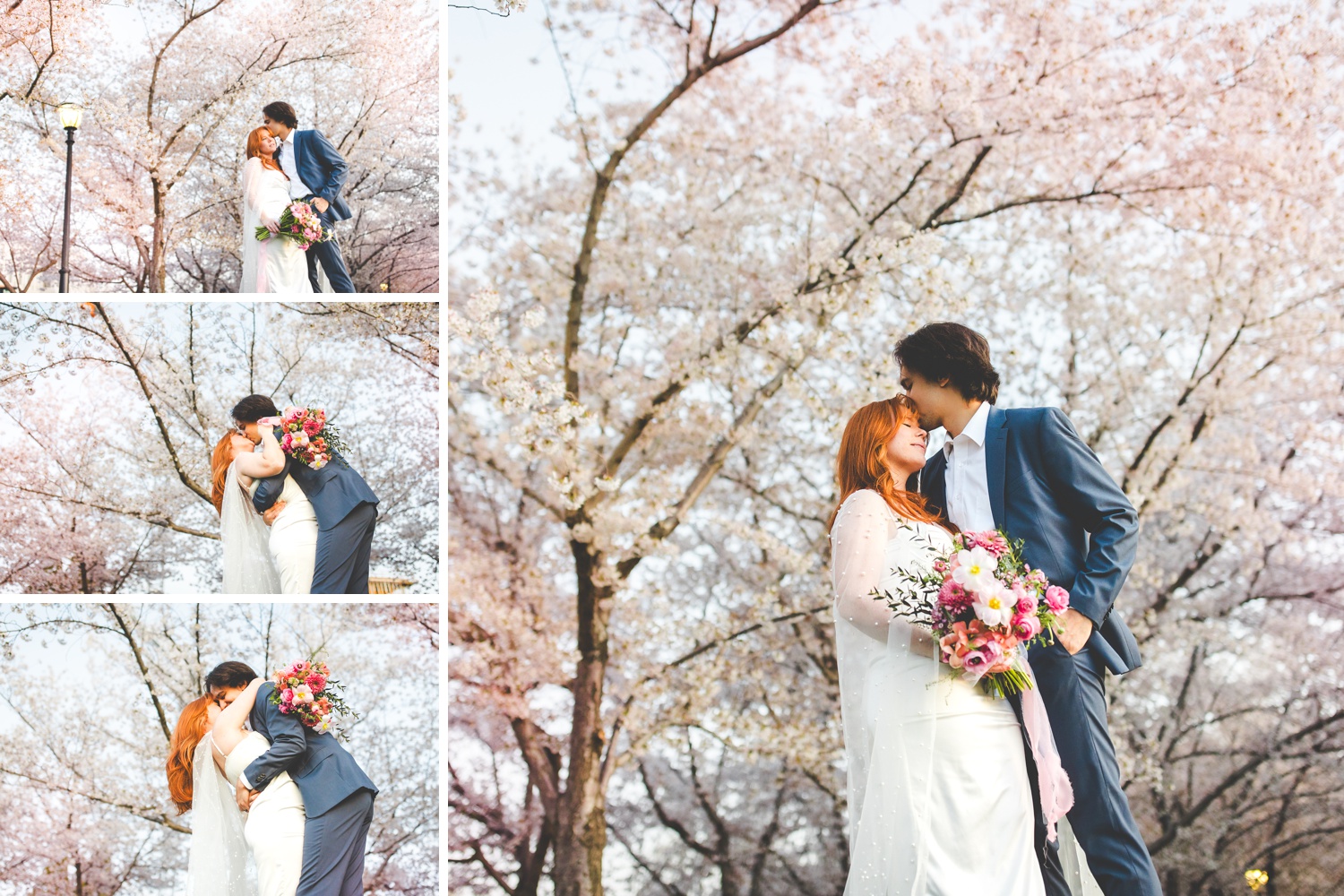 Dusk Bride and Groom Portraits and The Salt Lake City Cherry Blossoms 